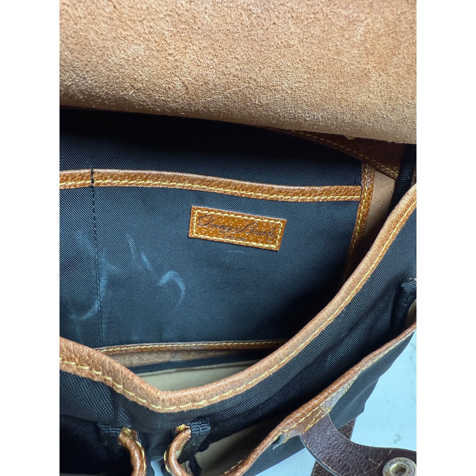 Dooney & Bourke Vintage Dooney Bourke Nylon Leather Saddlebag Messenger Bag Size ONE SIZE - 6 Thumbnail