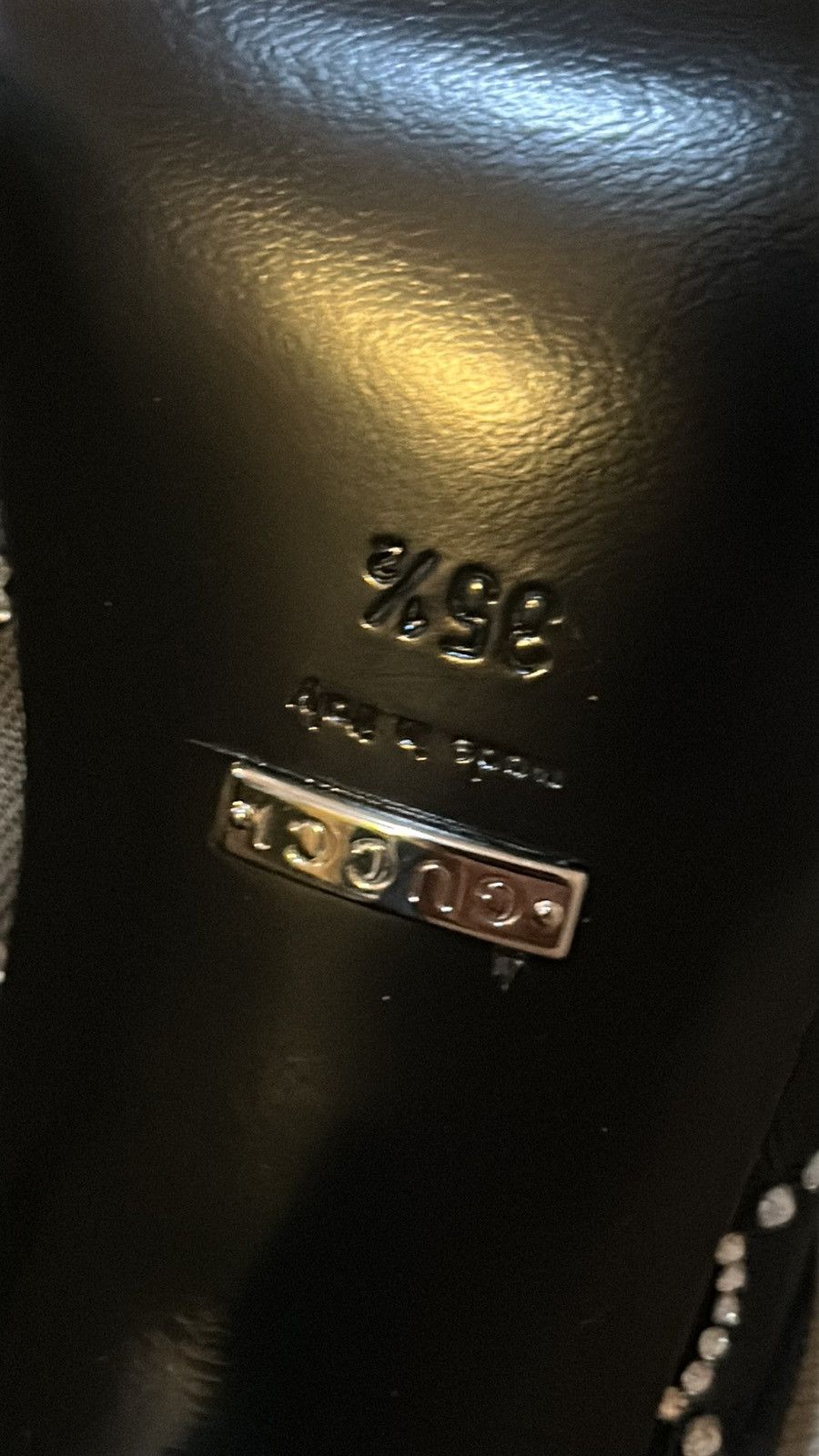 Gucci GUCCI Tela Retino Kid Scamosciato Crystal GG Monogram Slide Size US 5.5 / IT 35.5 - 6 Thumbnail