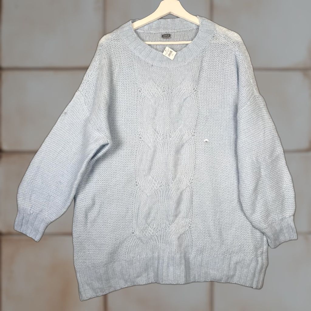 Vintage Aerie Women's Pullover Sweater Knit Blue Wool Acrylic Oversized Size M Size M / US 6-8 / IT 42-44 - 1 Thumbnail