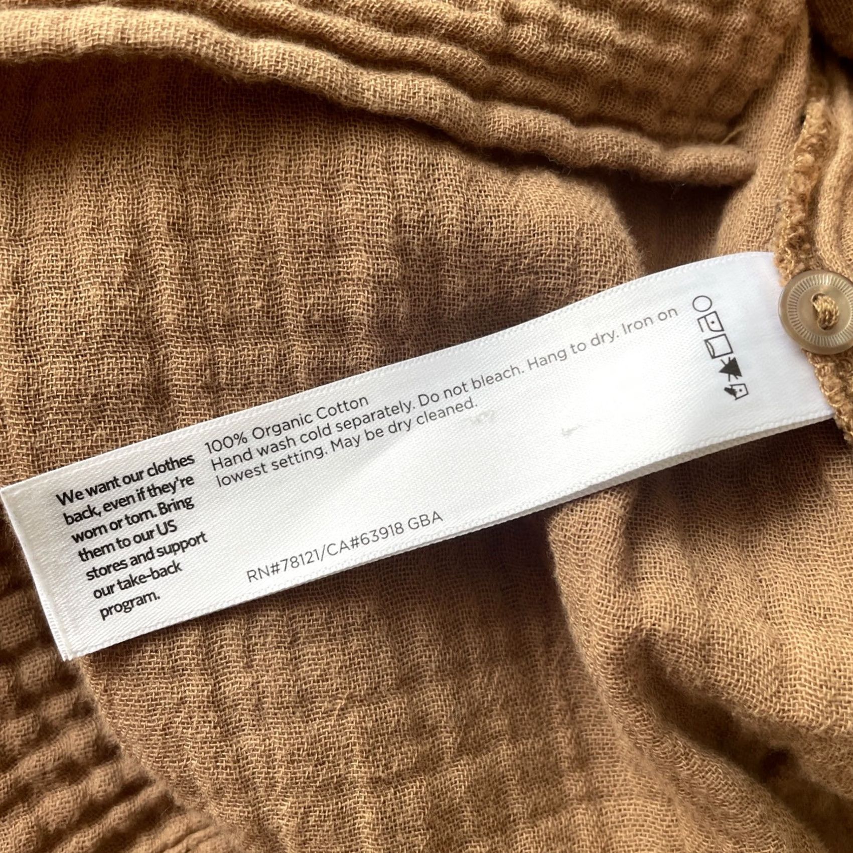Eileen Fisher Eileen Fisher Tunic Button Up Womens Plus Size 1X Beige Coastal Beach Casual Organic Cotton Size XL / US 12-14 / IT 48-50 - 4 Thumbnail