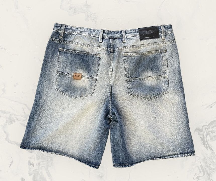 Rap Tees × Vintage Vintage 2Pac The Collection BAGGY Denim Rap Shorts Size US 42 / EU 58 - 3 Thumbnail