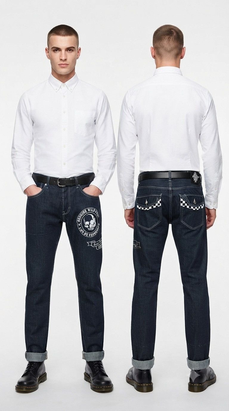 If Six Was Nine × Japanese Brand × Le Grande Bleu (L.G.B.) Japanese Wild Life Skull Jeans Size US 34 / EU 50 - 1 Thumbnail