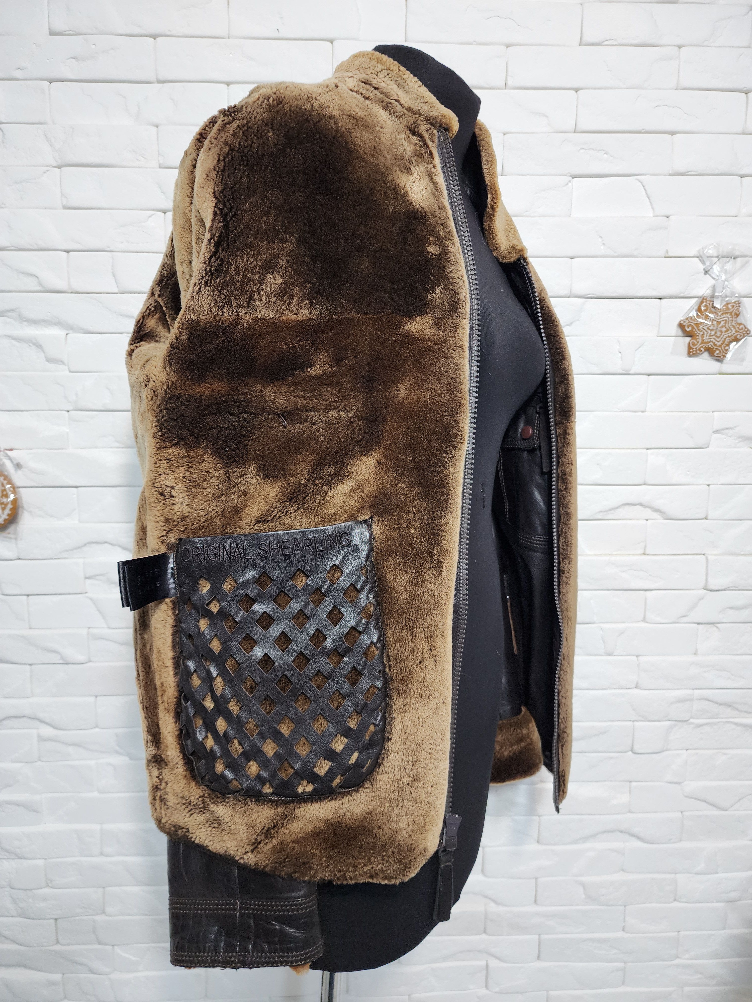 Furla Men's Brown Sheepskin Coat: Genuine Fur, Plastic Zipper Size US L / EU 52-54 / 3 - 8 Thumbnail