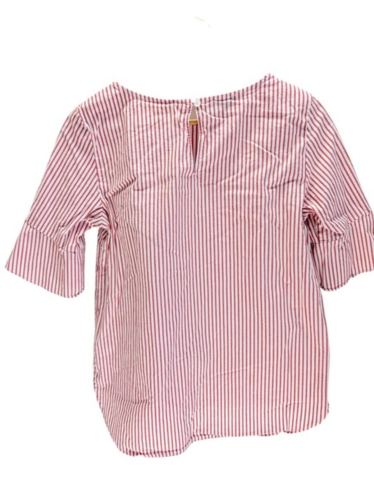 Jones New York Jones New York Signature Red & White Striped Blouse Top M Size M / US 6-8 / IT 42-44 - 2 Thumbnail