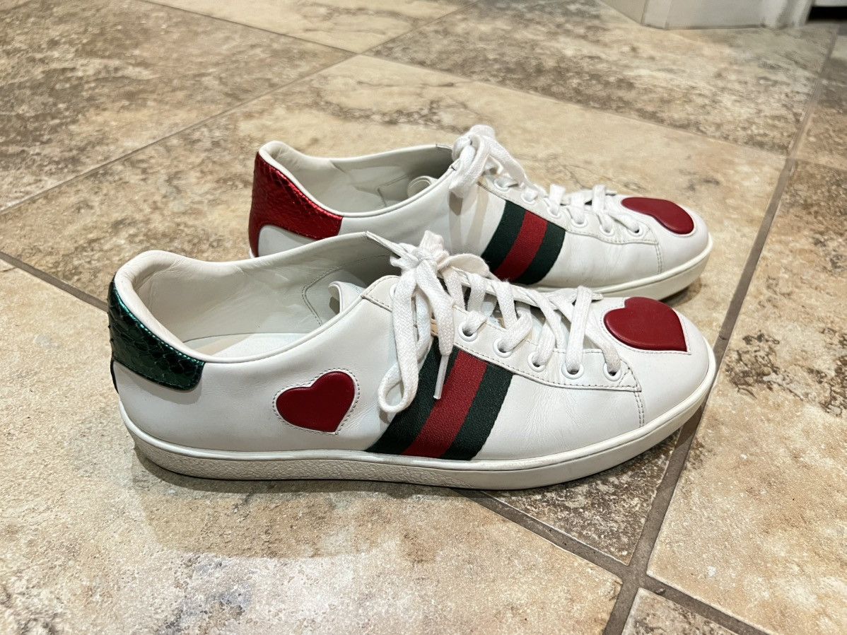 Gucci Gucci Ace sneakers with heart motifs Size US 9 / IT 39 - 3 Thumbnail