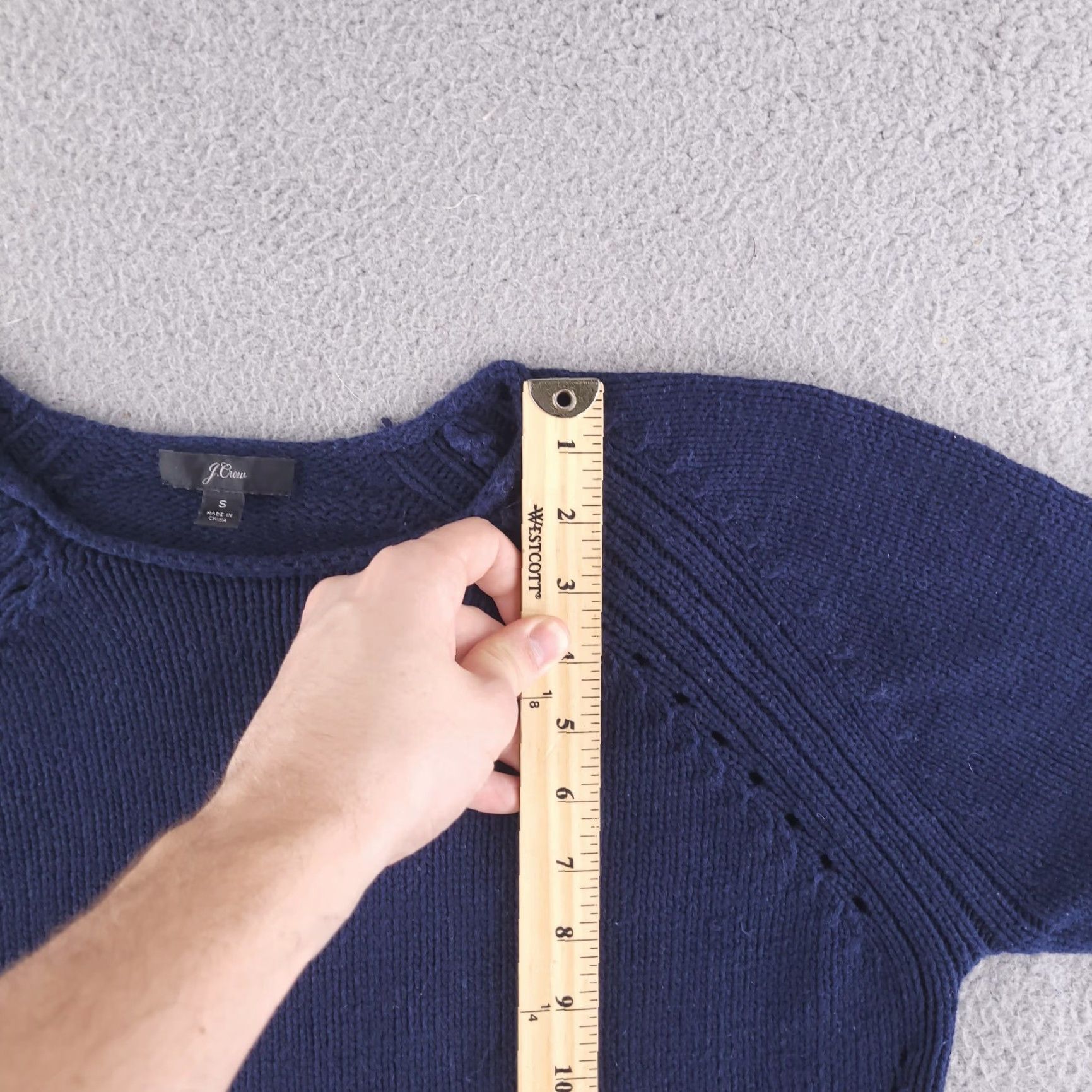 J.Crew J.CREW Sweater Womens S Pullover Knit Chunky-Knit Long Sleeve Blue Solid Size S / US 4 / IT 40 - 7 Thumbnail