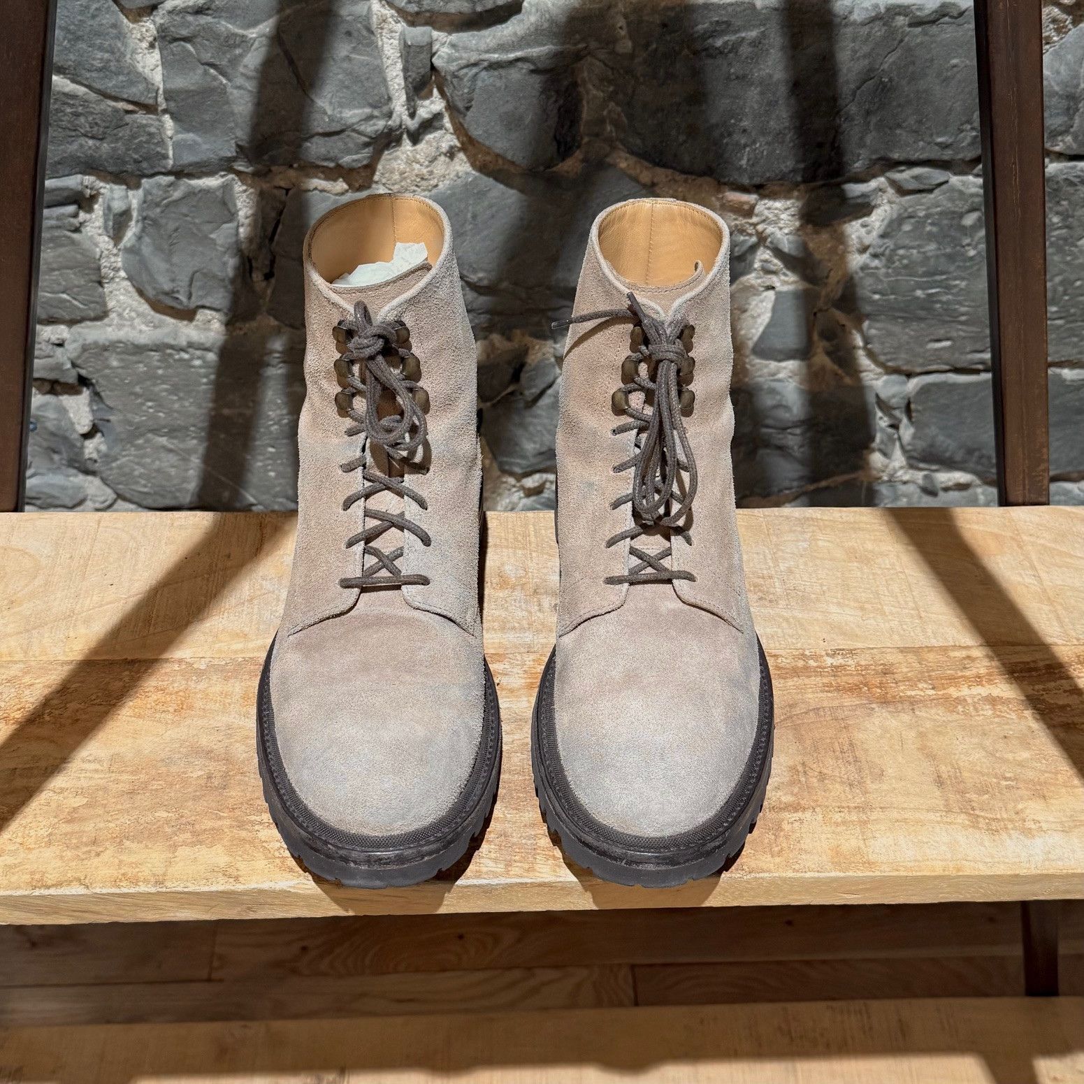 Brunello Cucinelli Brunello Cucinelli Beige Suede Lace-up Hiking Boots Size US 11 / EU 44 - 3 Thumbnail