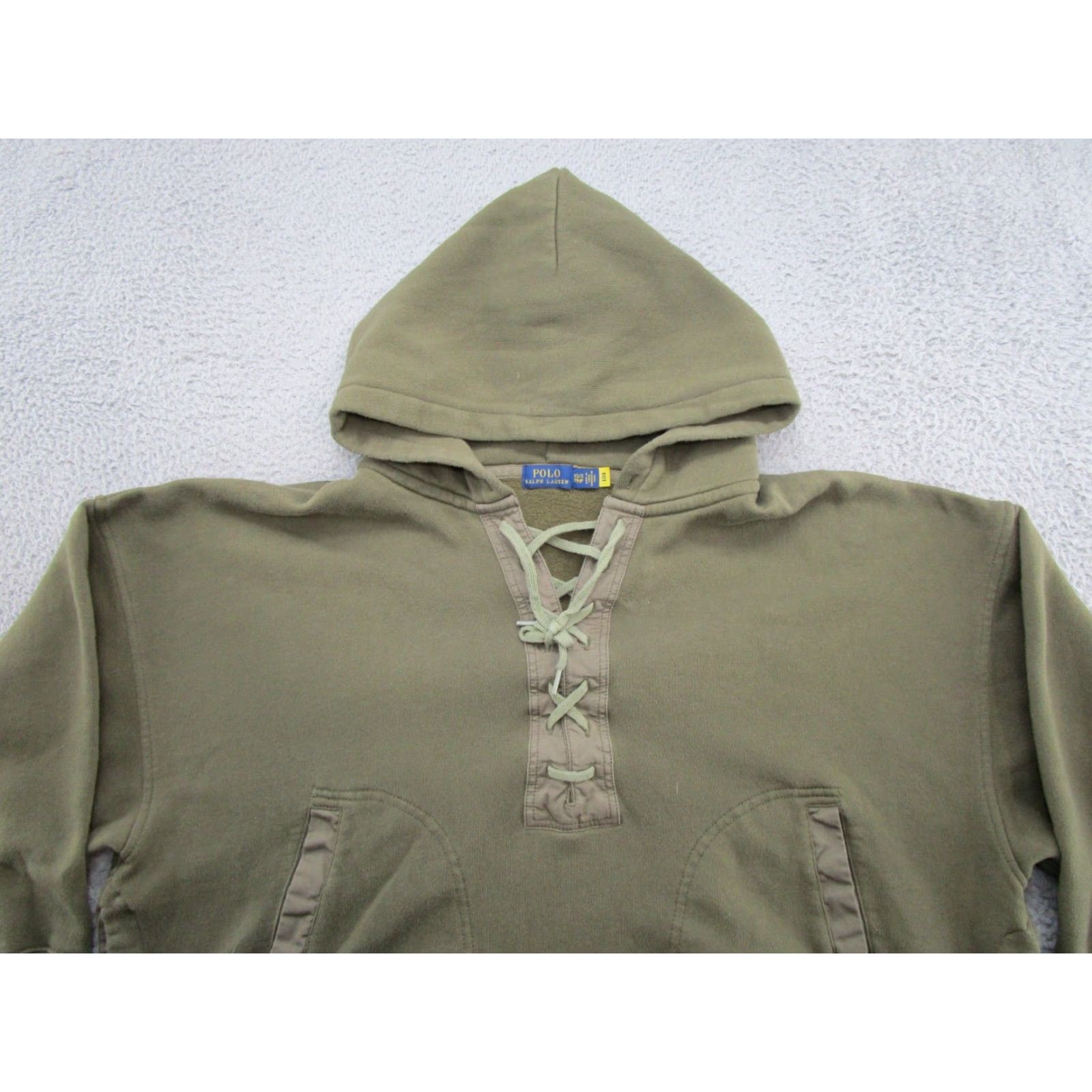 Polo Ralph Lauren Polo Ralph Lauren Women's Hoodie V-Neck Lace Up Oversized XS Green Read Size XS / US 0-2 / IT 36-38 - 3 Thumbnail