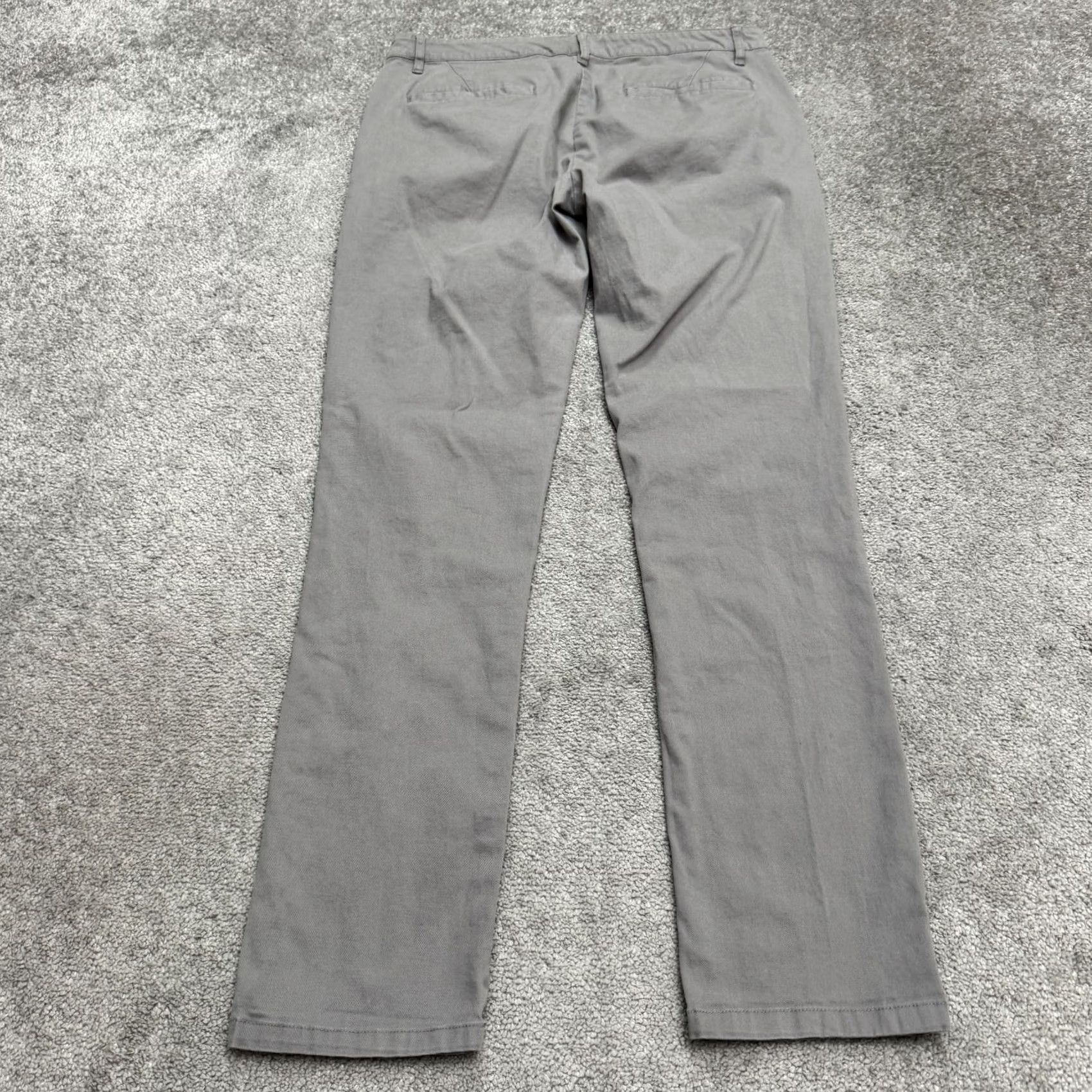 Asos ASOS Design Pants Mens 33x34 Gray Twill Cotton Straight Leg Chino Button Fly Casual Workwear Size US 34 / EU 50 - 2 Thumbnail