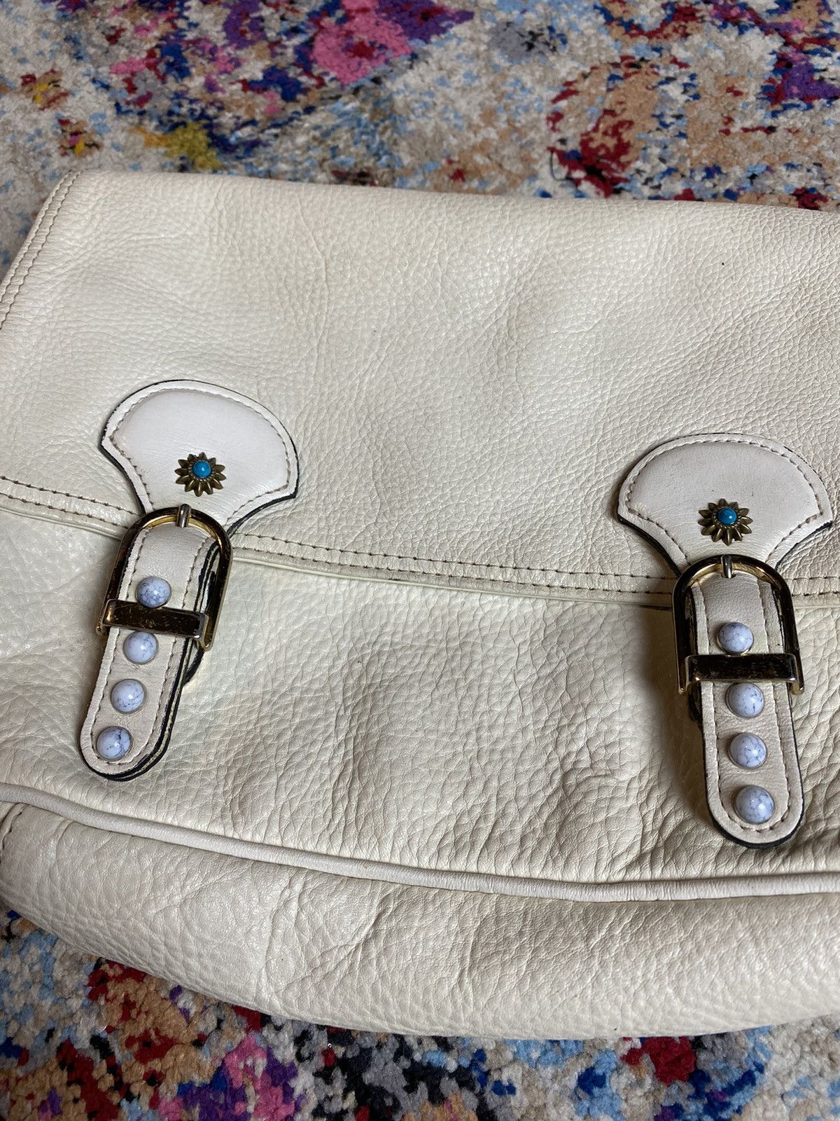 Japanese Brand × Other × Vintage Vintage Japan full grained White Leather Artisan Messenger Size ONE SIZE - 16 Thumbnail