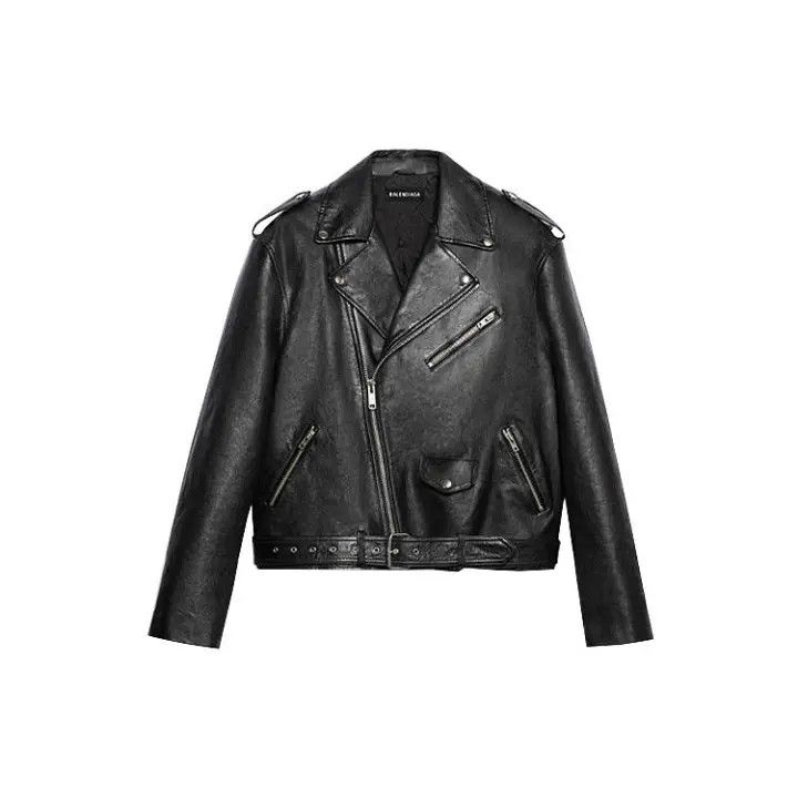 Balenciaga Balenciaga Logo Printed Biker Jacket Unisex Black 0079 Size US L / EU 52-54 / 3 - 1 Thumbnail