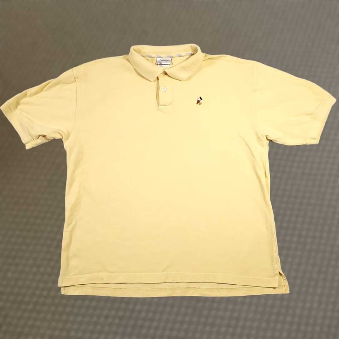Disney Walt Disney World Polo Shirt Mens L Yellow Embroidered Mickey Mouse Golf Size US L / EU 52-54 / 3 - 1 Thumbnail