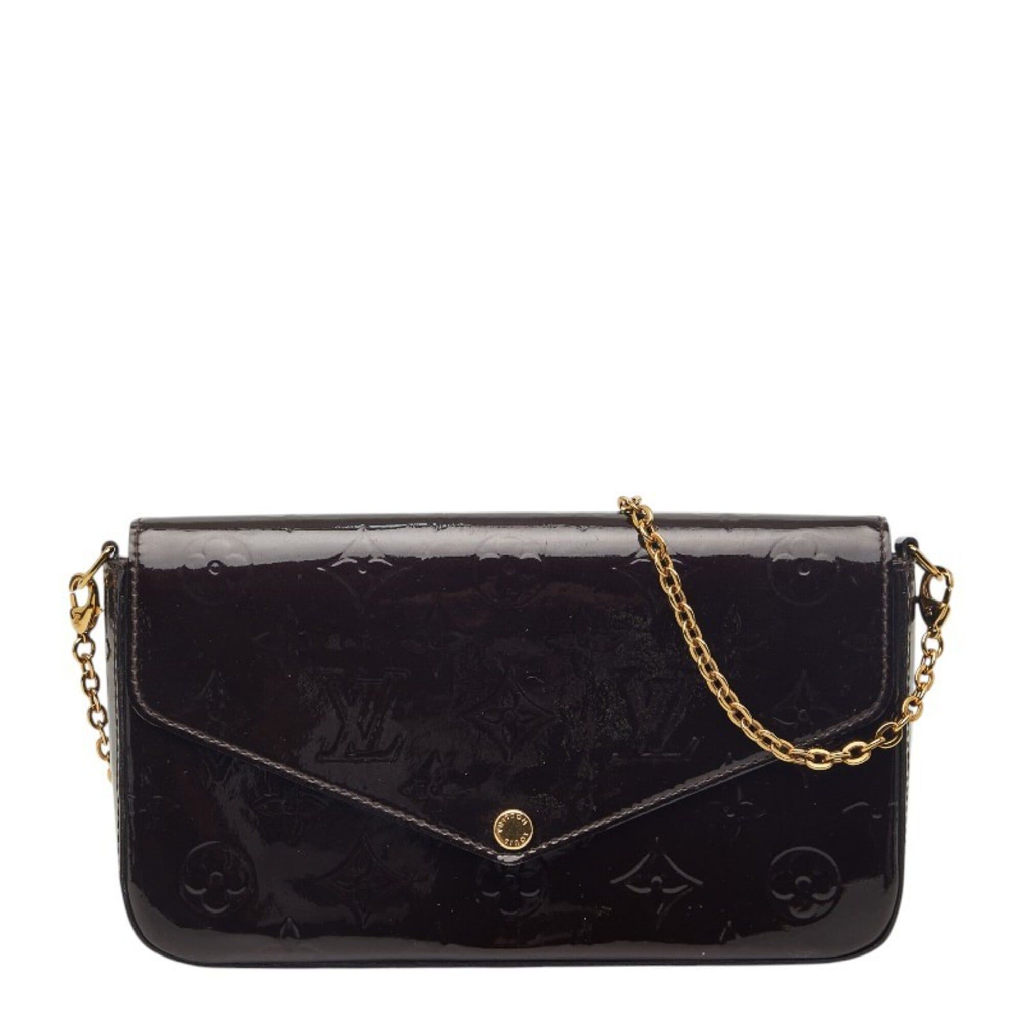 Louis Vuitton Louis Vuitton Monogram Vernis Pochette Felicie Chain Shoulder Bag M61267 Amarante Purple Patent Leather Women's LOUIS VUITTON Size ONE SIZE - 1 Thumbnail