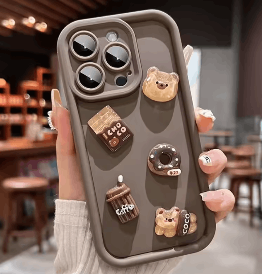 Other Brown 3d Coffee Bear iPhone Case Size ONE SIZE - 1 Thumbnail