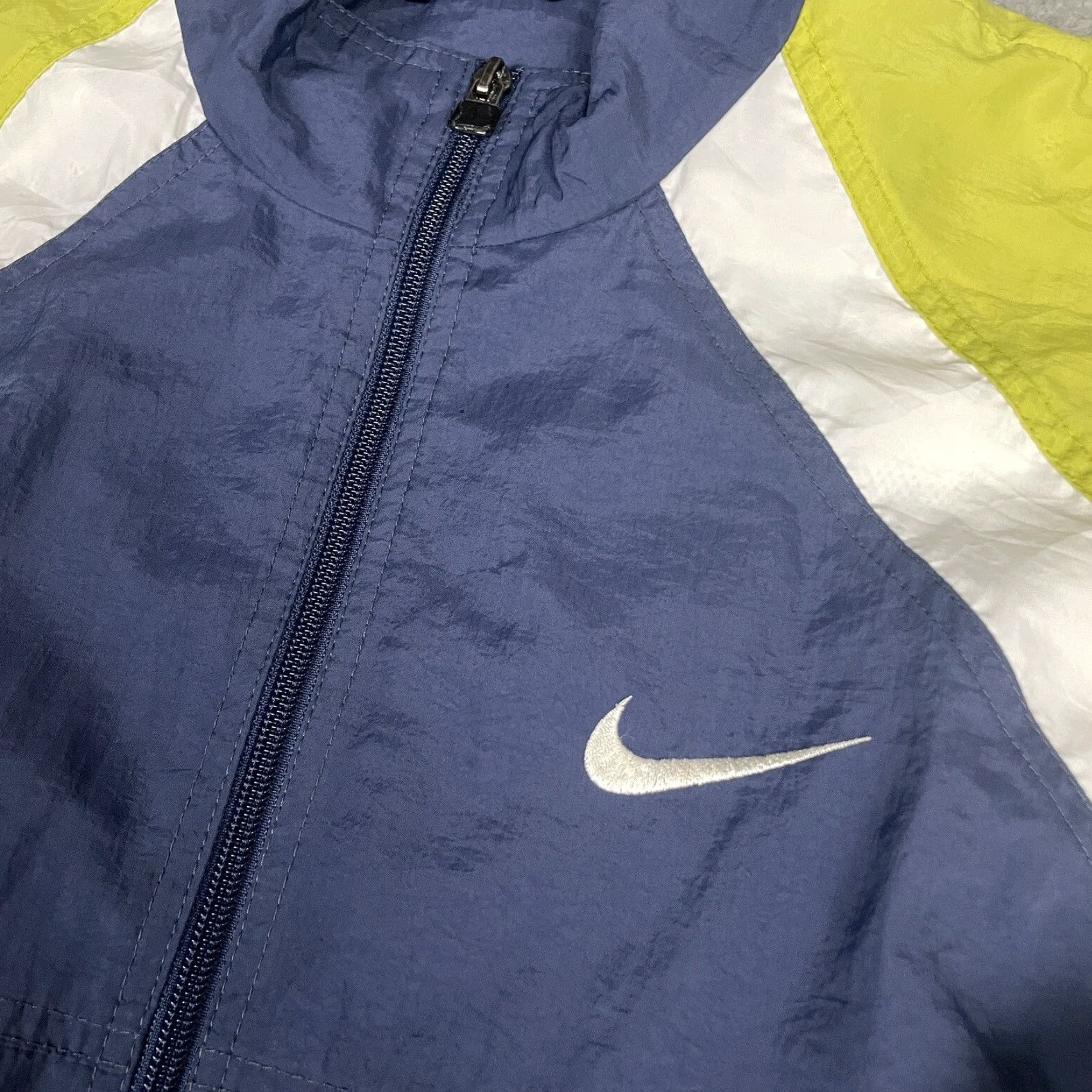 Nike VINTAGE Nike Windbreaker Jacket Mens Large Blue 90s Swoosh Check Coat Size US L / EU 52-54 / 3 - 3 Thumbnail