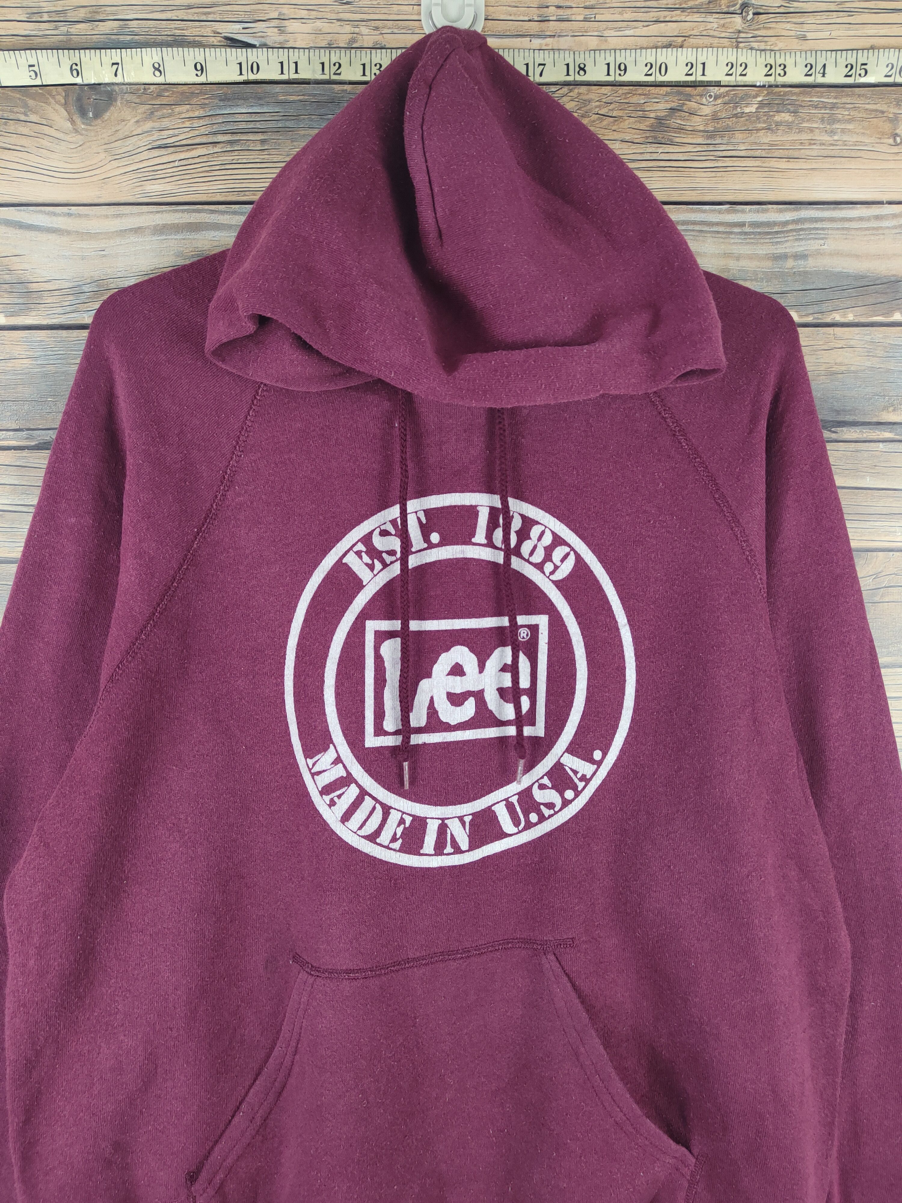 Lee × Vintage DL Lee Maroon Hoodie Sweatshirts #2521 Size US L / EU 52-54 / 3 - 2 Thumbnail