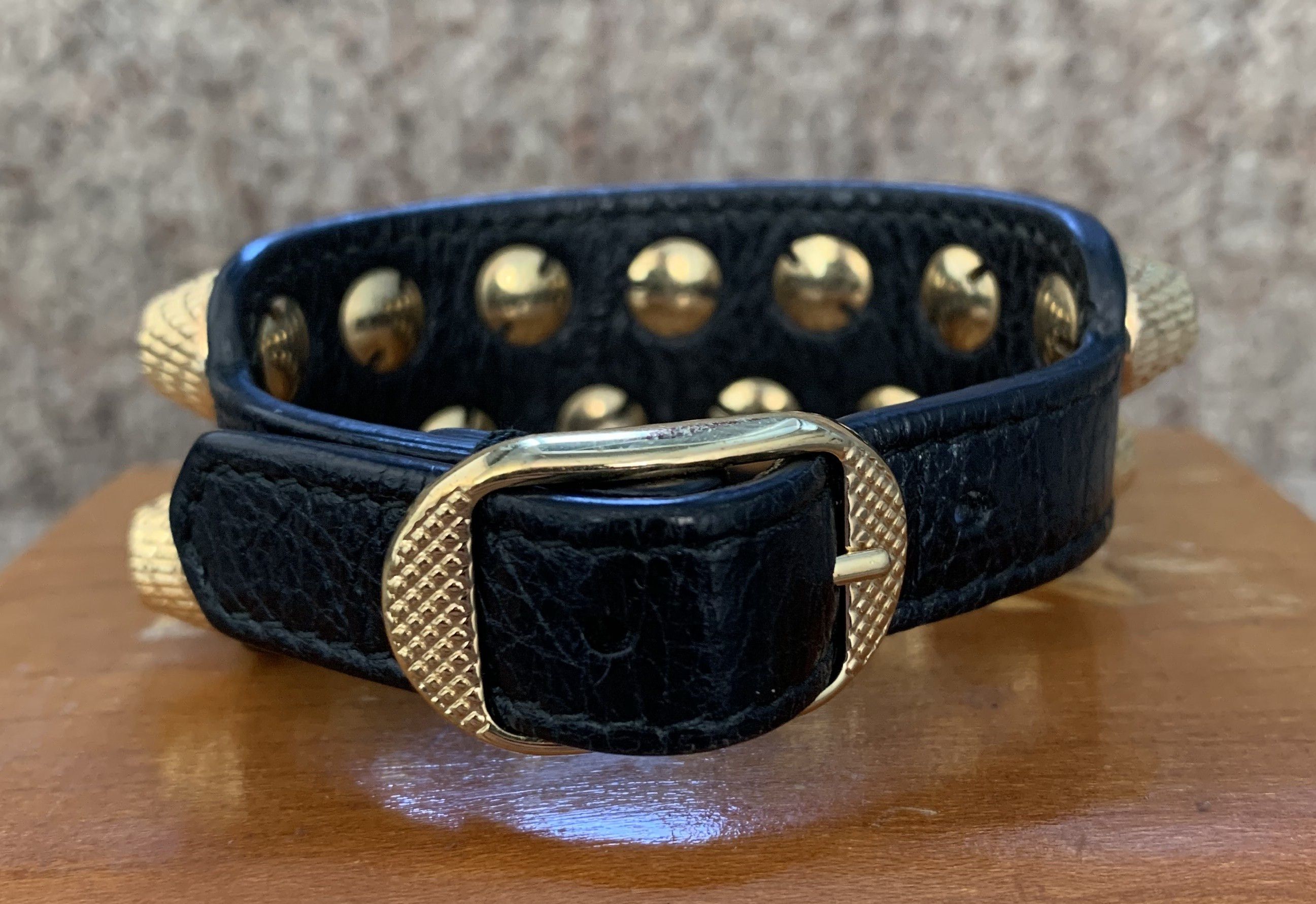 Balenciaga Balenciaga Arena Leather Studded Bracelet Size ONE SIZE - 5 Thumbnail
