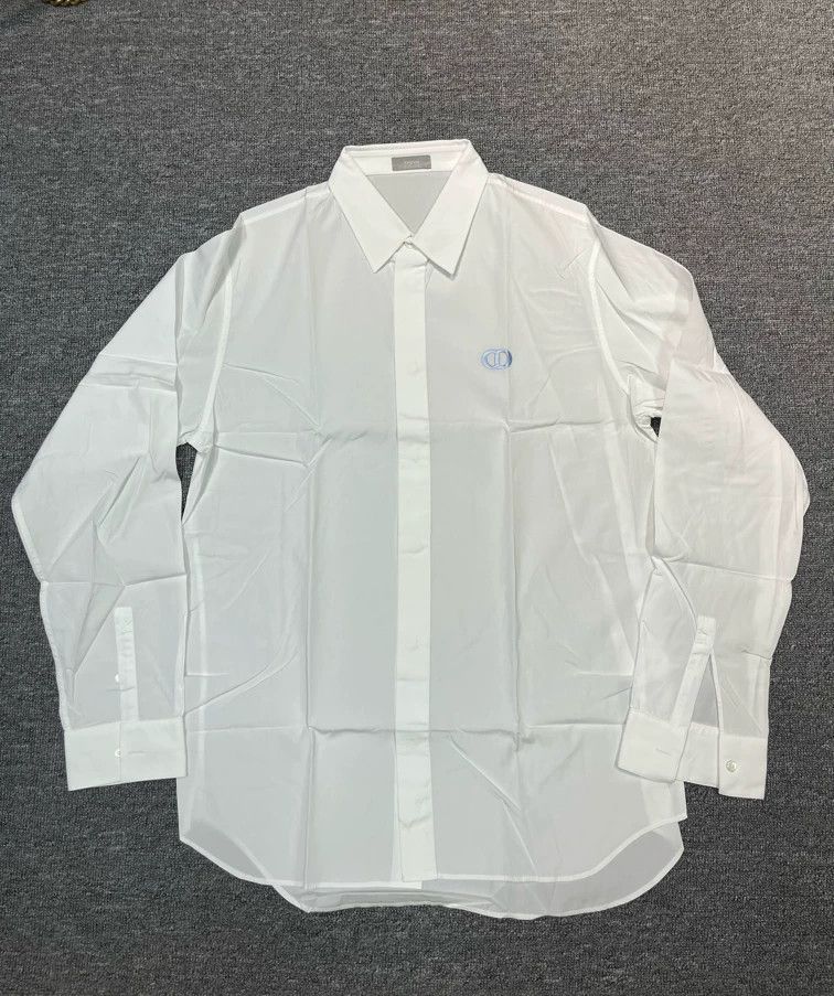 Dior Dior Blue CD letter embroidered white long-sleeved shirt Size US XS / EU 42 / 0 - 1 Thumbnail