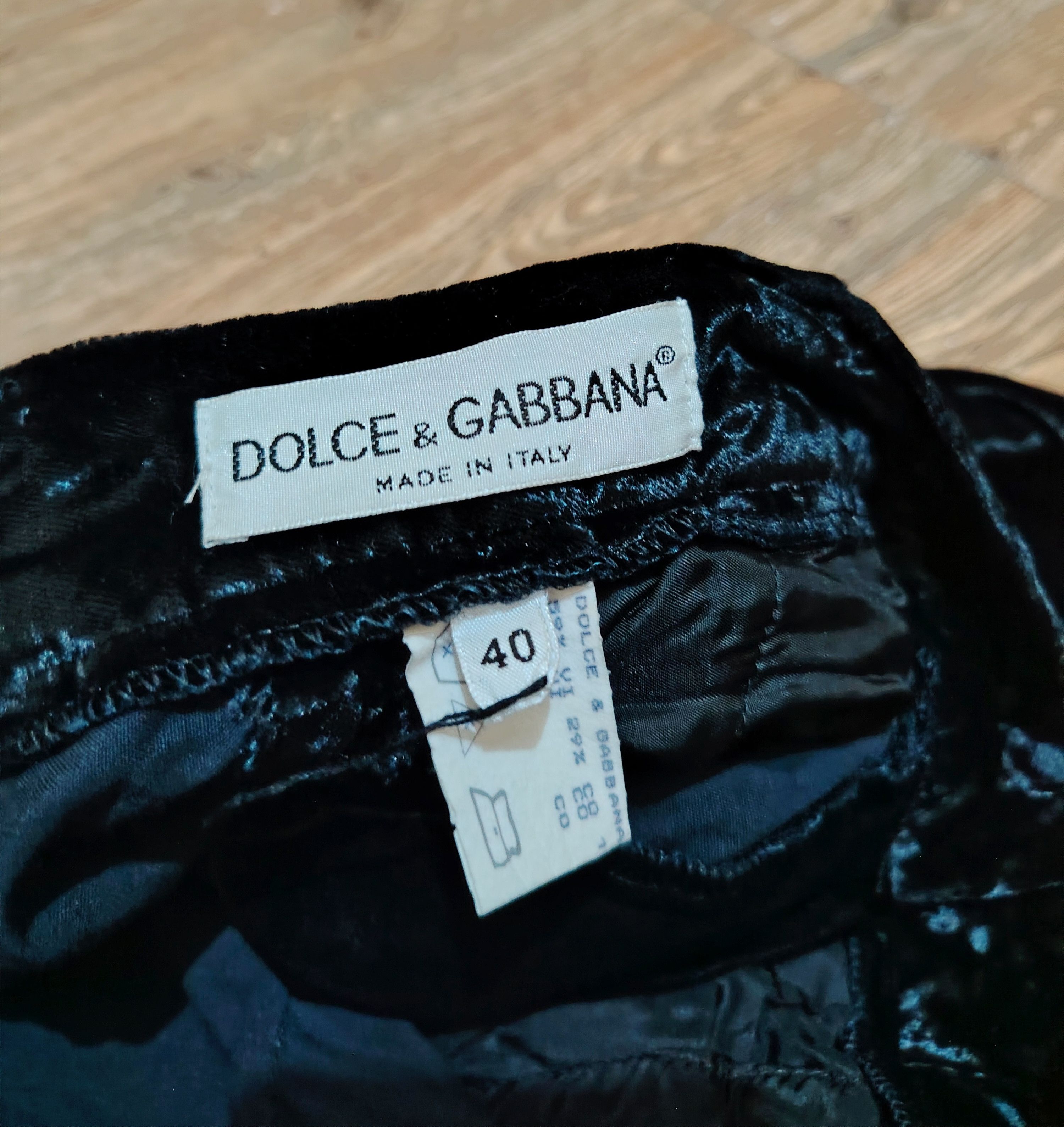 Dolce & Gabbana DOLCE & GABBANA - Late 90's - Archive - Velour Trouser Pant Size 27" / US 4 / IT 40 - 6 Thumbnail