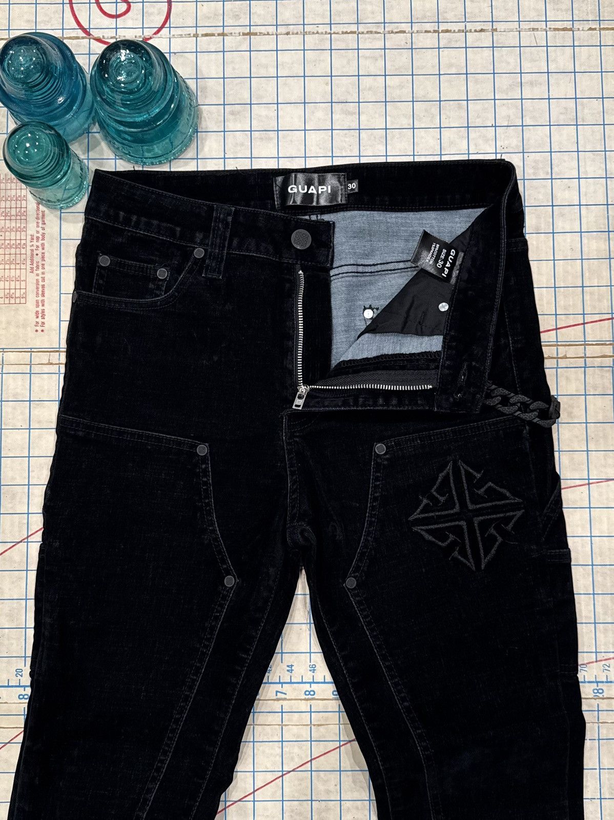 GUAPI Guapi Velour Double Knee Pants Black Mens Size 30 Stacked Size US 30 / EU 46 - 7 Thumbnail