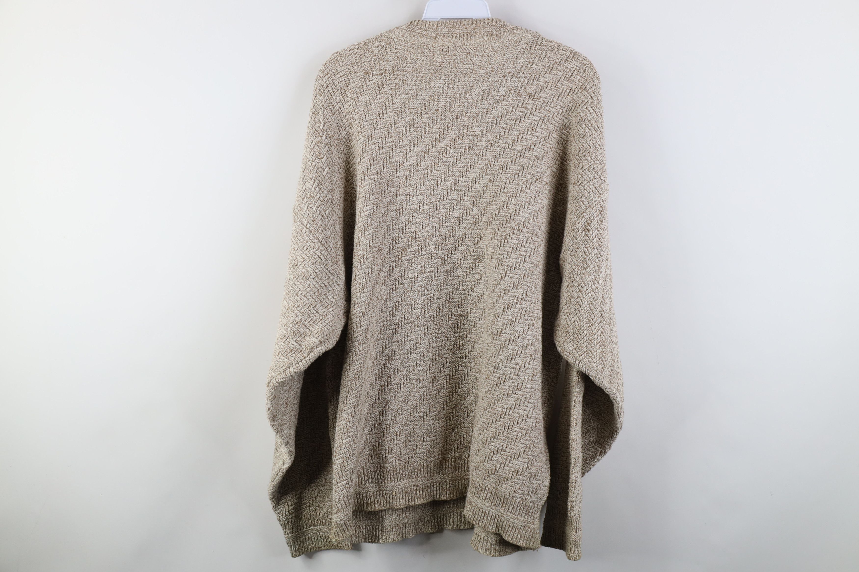 Vintage Vintage 90s Streetwear Framed Cotton Knit Sweater Beige USA Size US L / EU 52-54 / 3 - 10 Thumbnail