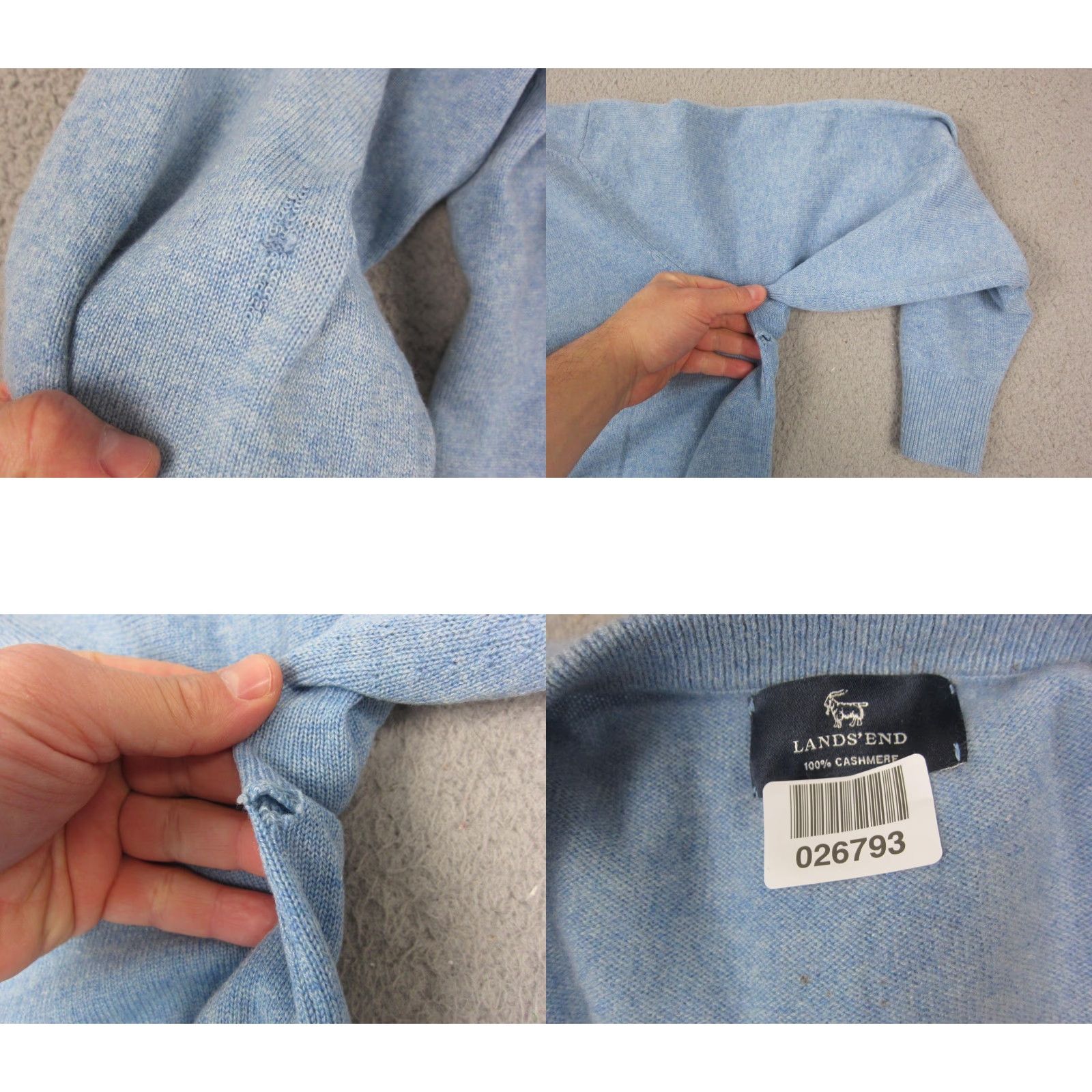 Lands' End Lands' End Sweater Mens 2XL Blue Cashmere V-Neck Knit Pullover Casual 80s 90s Classic Outdoor Mens Size US XXL / EU 58 / 5 - 9 Thumbnail