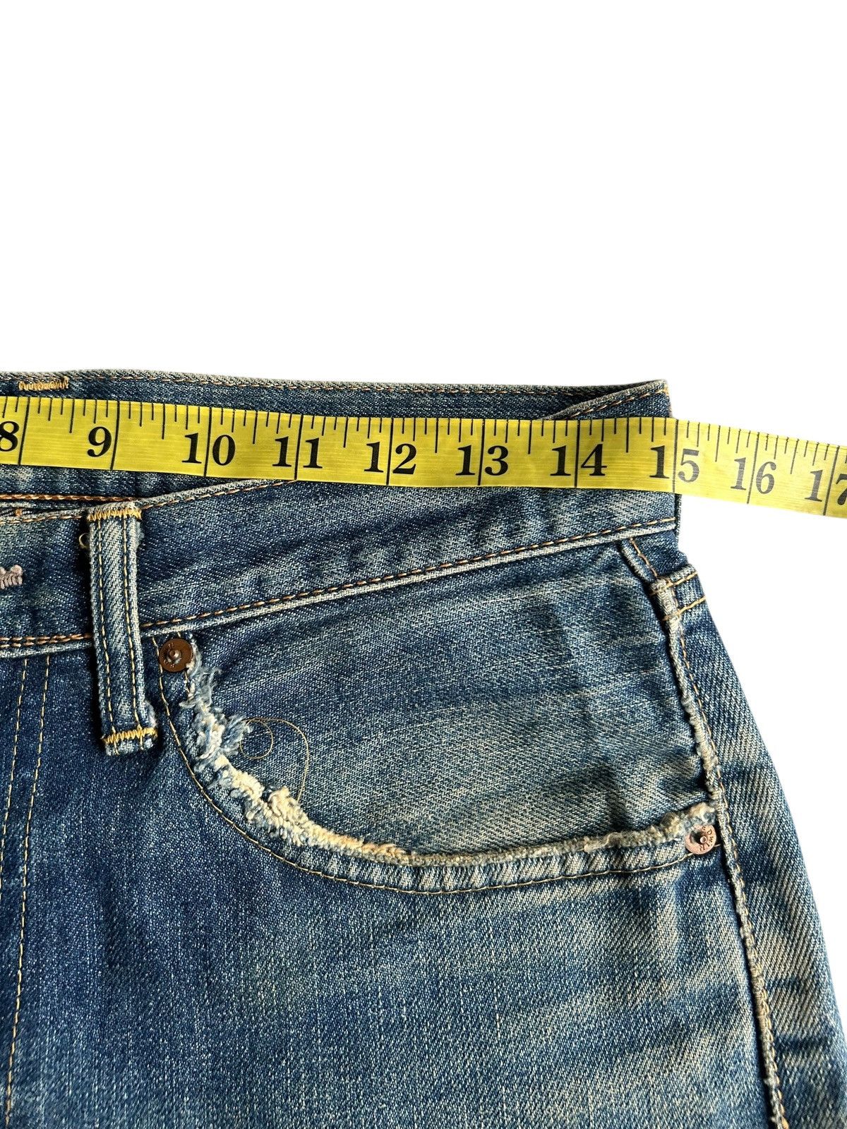 Japanese Brand × Kapital × Vintage Vintage Edwin Selvedge Distressed Punk Grunge Denim Jeans Size US 30 / EU 46 - 17 Thumbnail