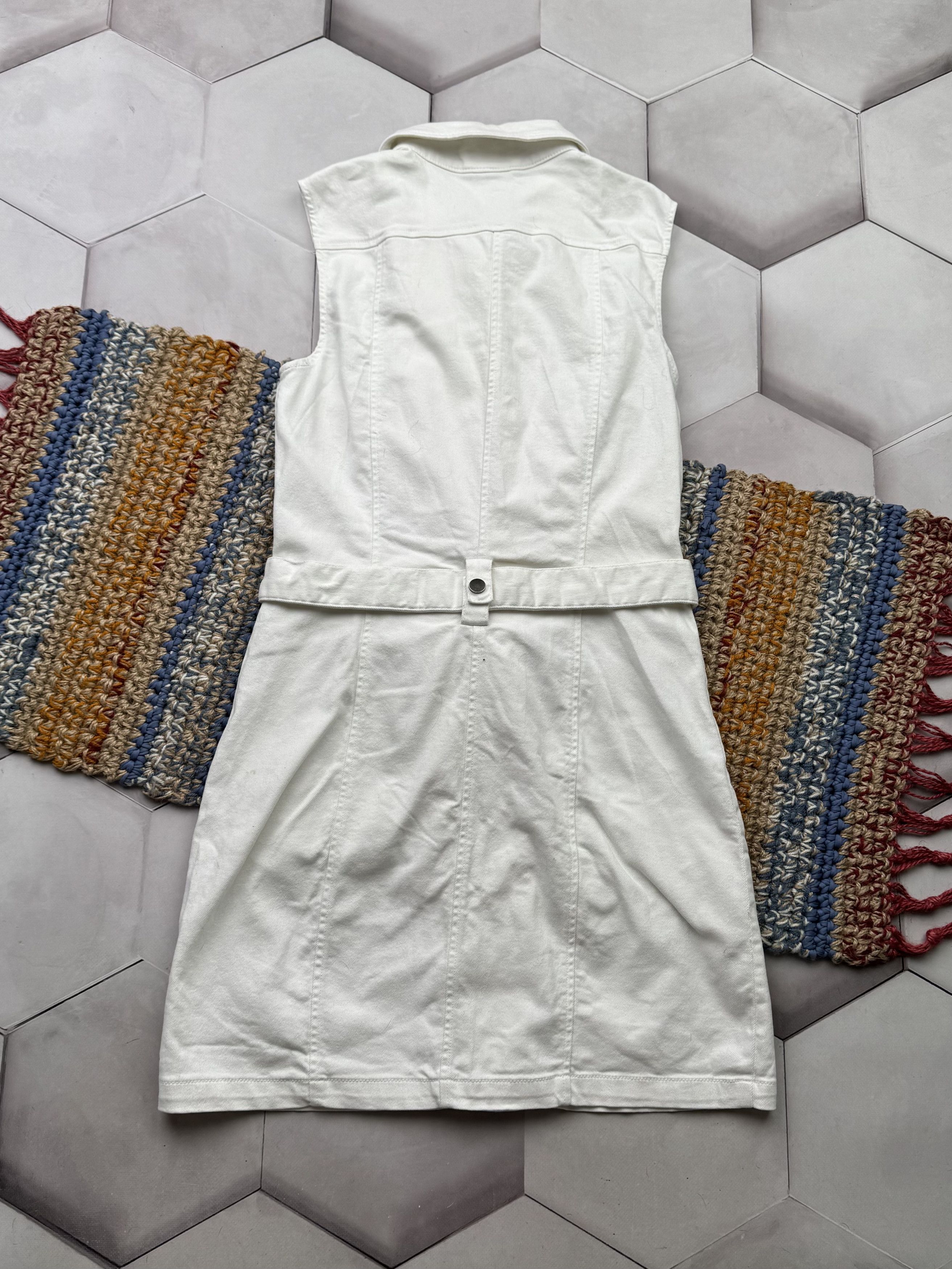 Japanese Brand Vintage Denim Dress With Belt (E4) Size XS / US 0-2 / IT 36-38 - 4 Thumbnail