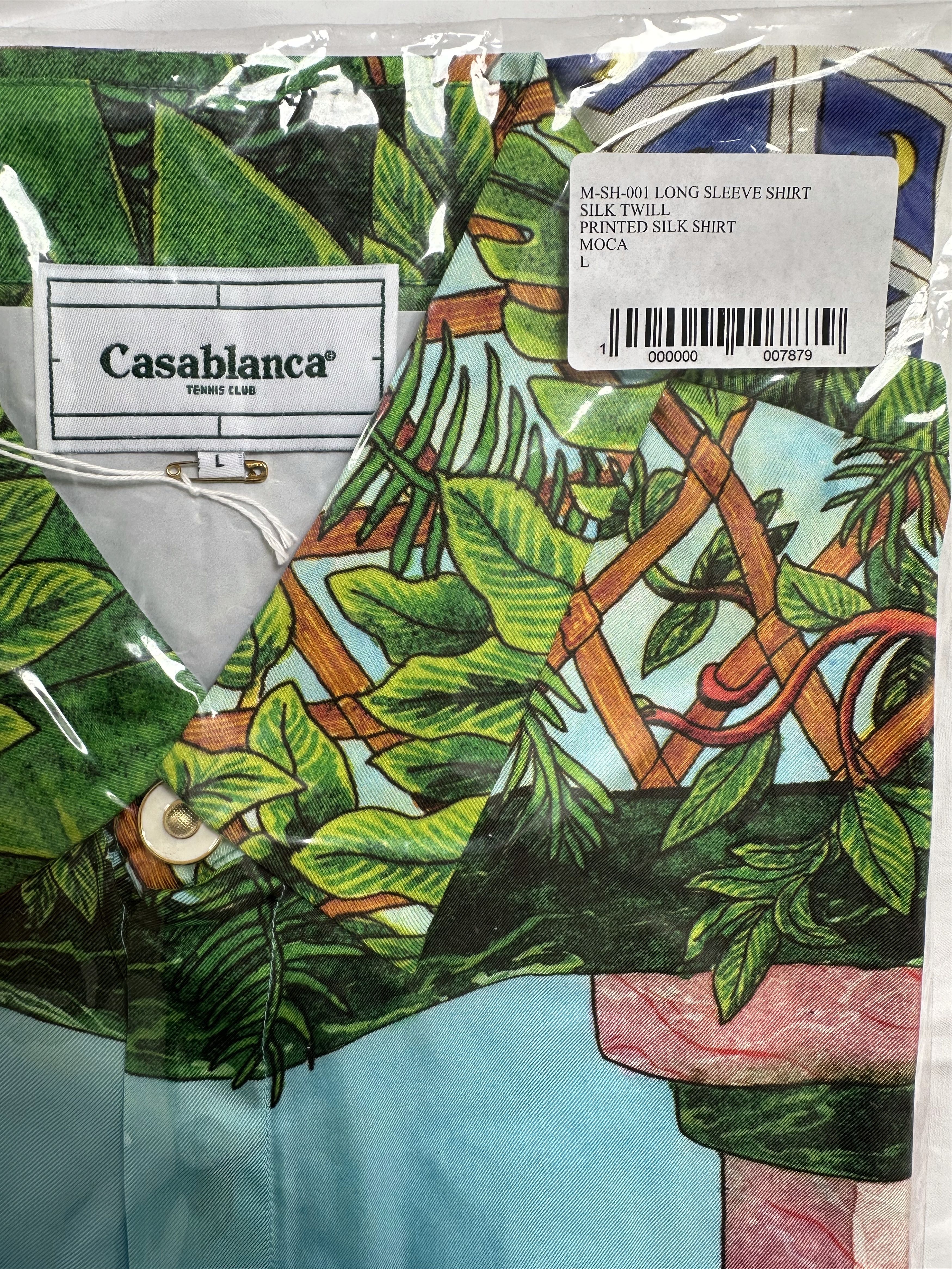 Casablanca Debut Runway (2019 Archive) Moca Silk Shirt Size US L / EU 52-54 / 3 - 6 Thumbnail