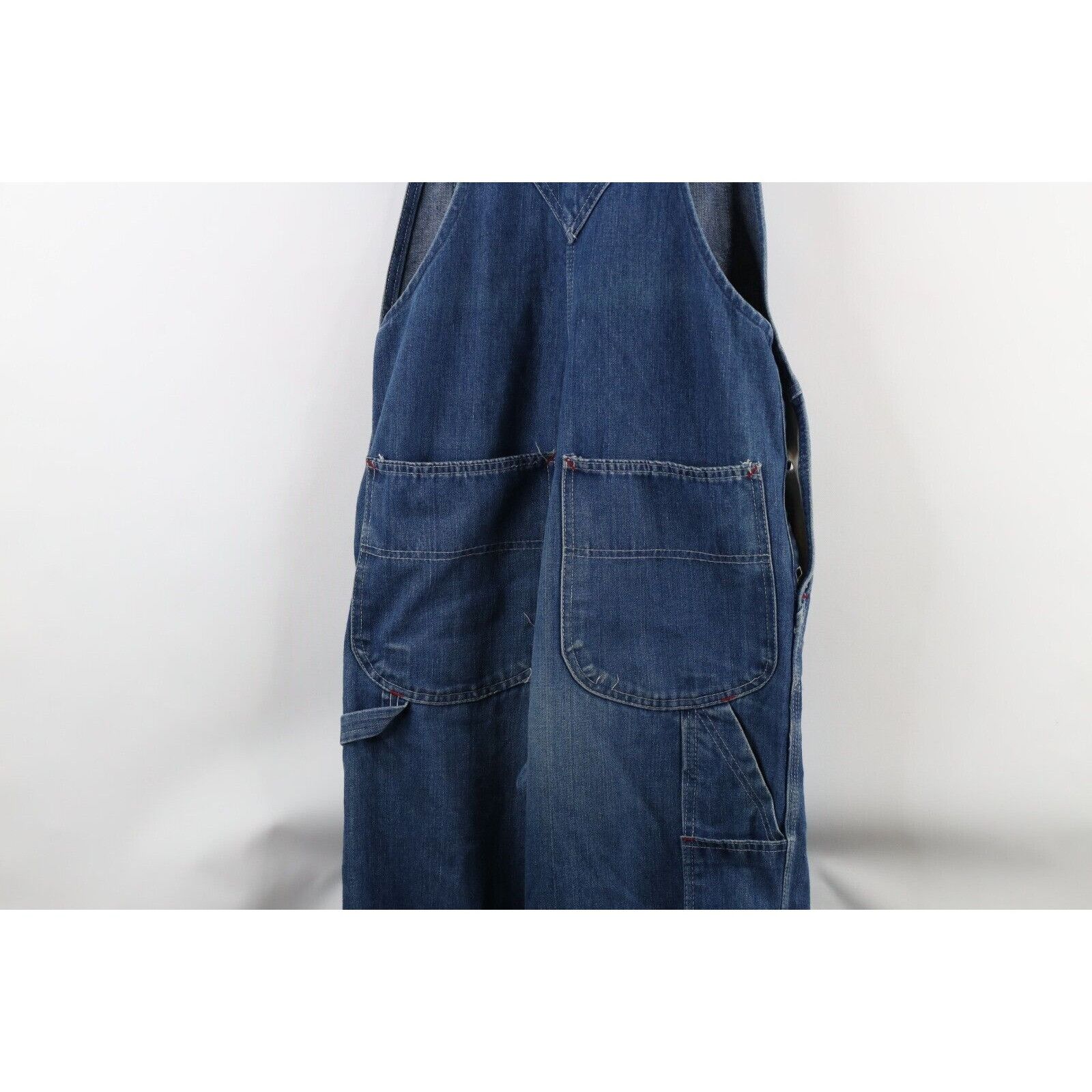 Big Mac × Vintage Vintage 60s 70s Big Mac Distressed Square Bak Denim Overalls Size US M / EU 48-50 / 2 - 16 Thumbnail