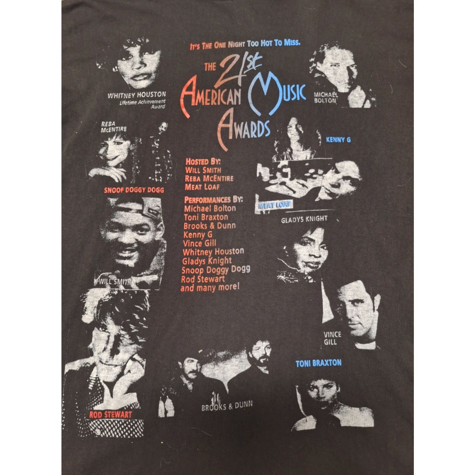 Vintage VINTAGE 1994 90s American Music Awards Snoop Dogg Rap Will Smith Shirt DRY ROT XL Black T-Shirt Unbranded Unisex Adults Mens Womens Size US XL / EU 56 / 4 - 5 Thumbnail