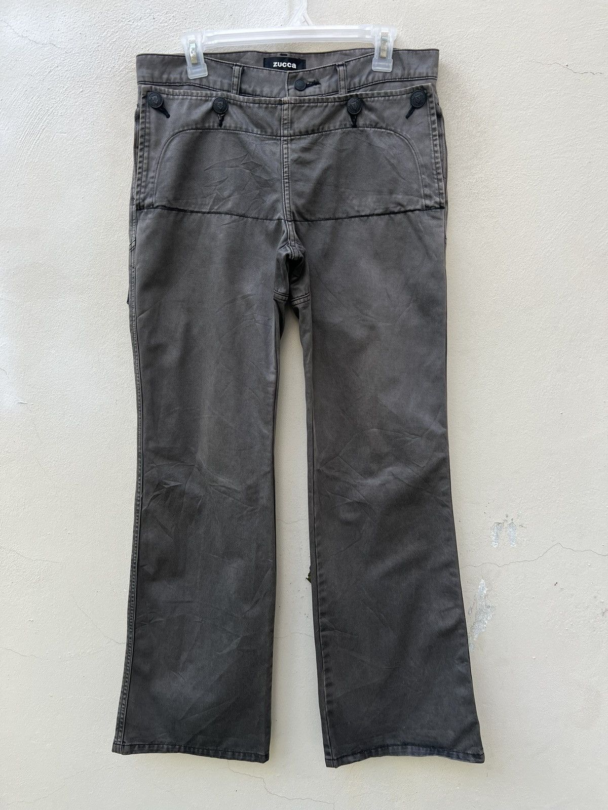 CABANE de ZUCCa × Issey Miyake × Vintage Vintage Issey Miyake Zucca Fade Black Flare Crackerjack Pant Size US 31 - 9 Thumbnail