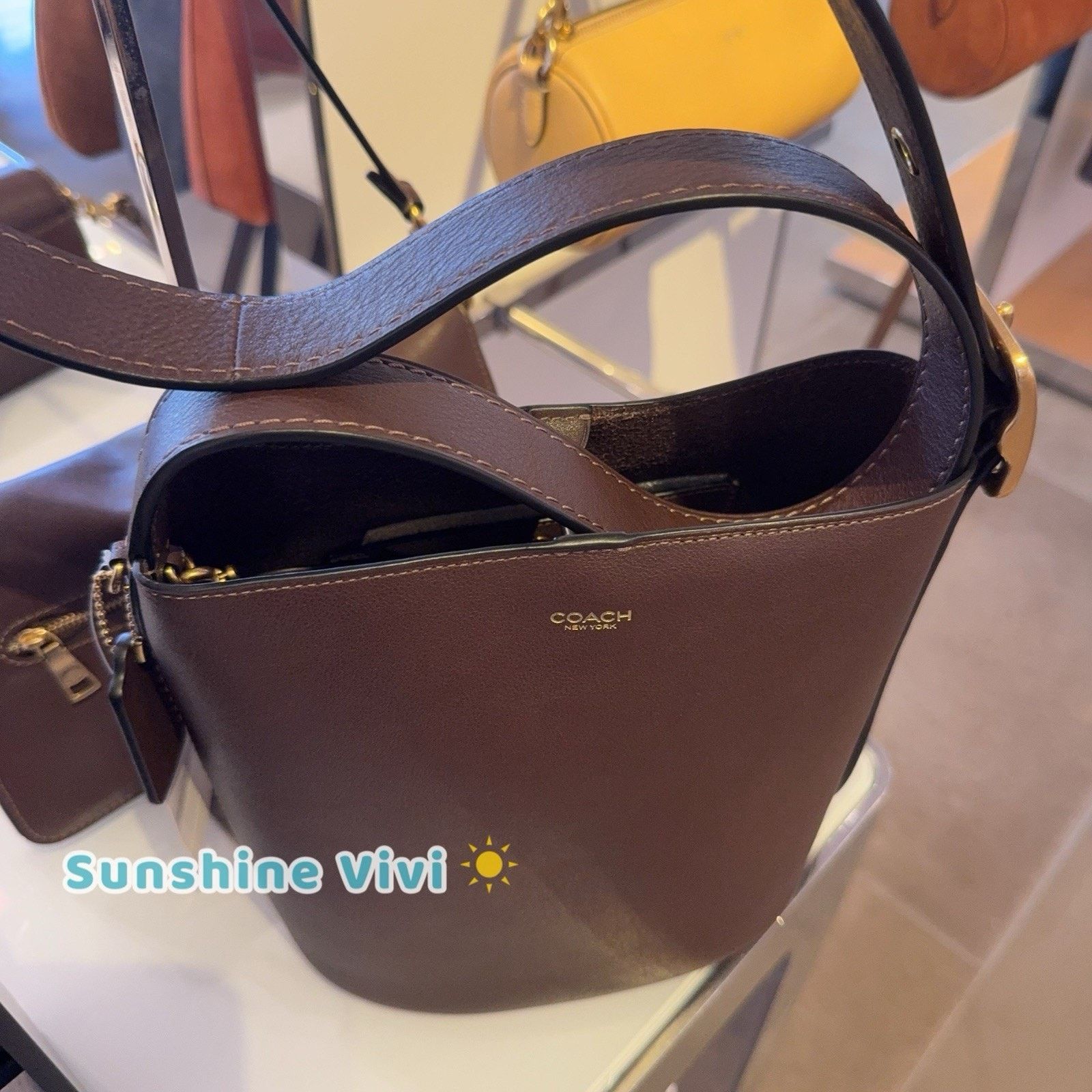 Coach NWT Coach Bleecker Bucket Bag 21 Brass/Maple leather CCX07 Size ONE SIZE - 1 Thumbnail