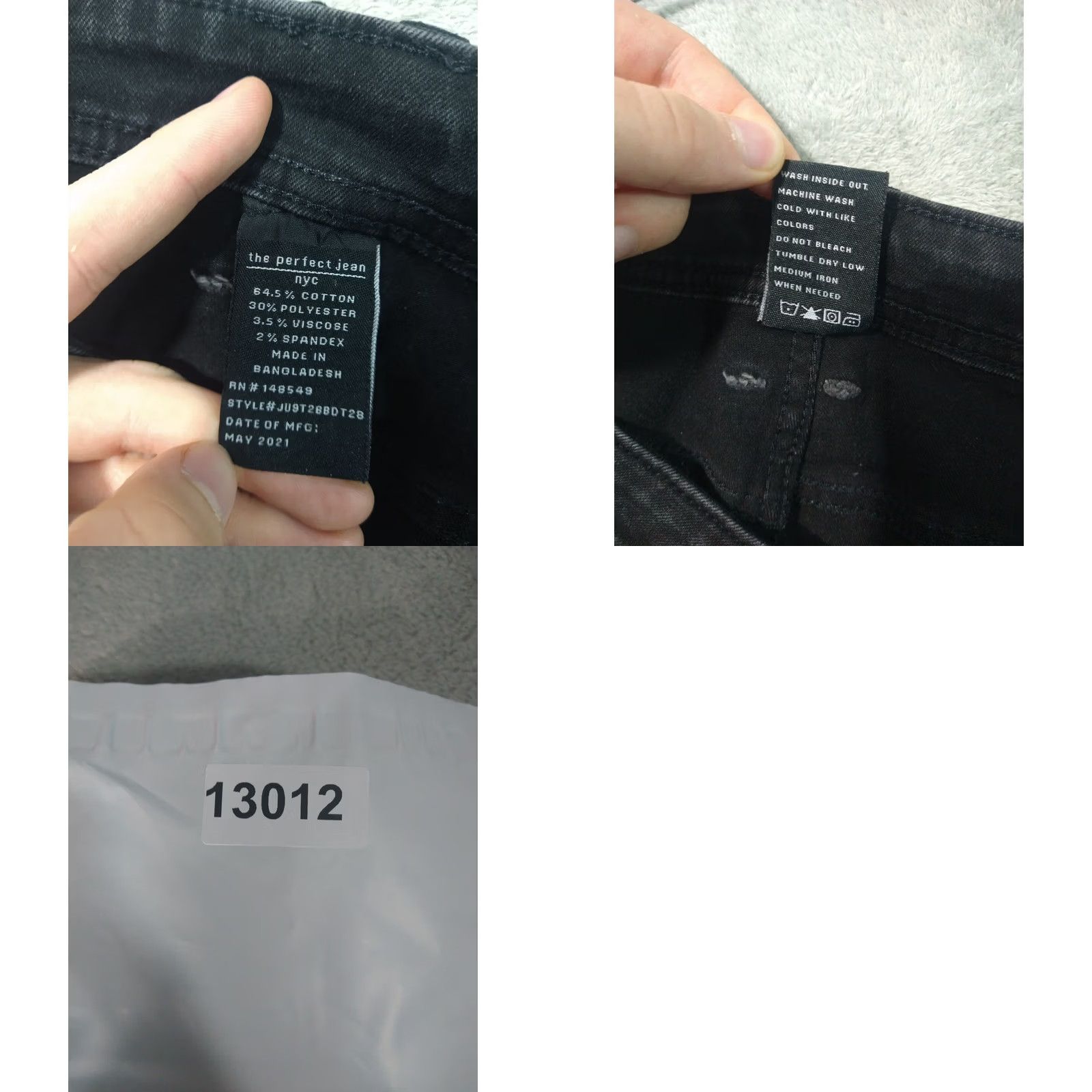 Denime The Perfect Jean NYC Jeans Mens 33x28 Black Denim Skinny Fit Stretch Dark Wash Jeans Mens Black Denim Skinny 90s? No decade info Size US 34 / EU 50 - 8 Thumbnail