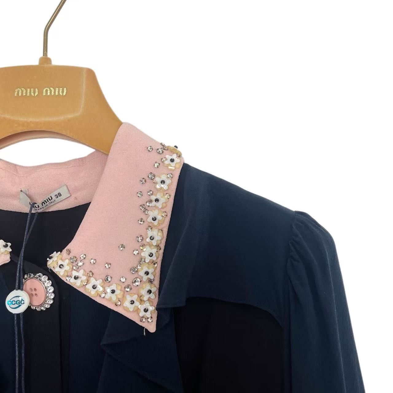 Miu Miu Miu Miu Rhinestone & Beaded Dress K26WX Size XS / US 0-2 / IT 36-38 - 3 Thumbnail