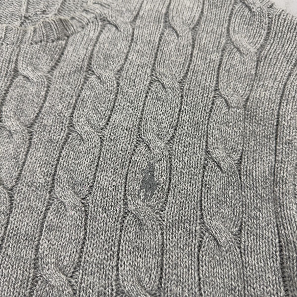 Polo Ralph Lauren Original Polo Ralph Lauren Cable Knit Gray Cotton Sweater Size US XL / EU 56 / 4 - 3 Thumbnail