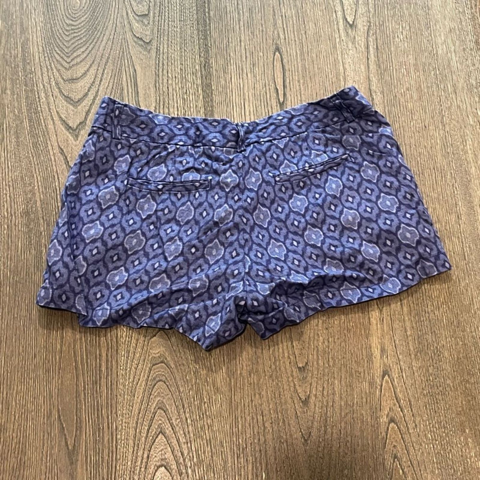 Cynthia Rowley Cynthia Rowley 100% Linen Blue Ikat Print Boho Shorts Size 6 Size 28" / US 6 / IT 42 - 4 Thumbnail