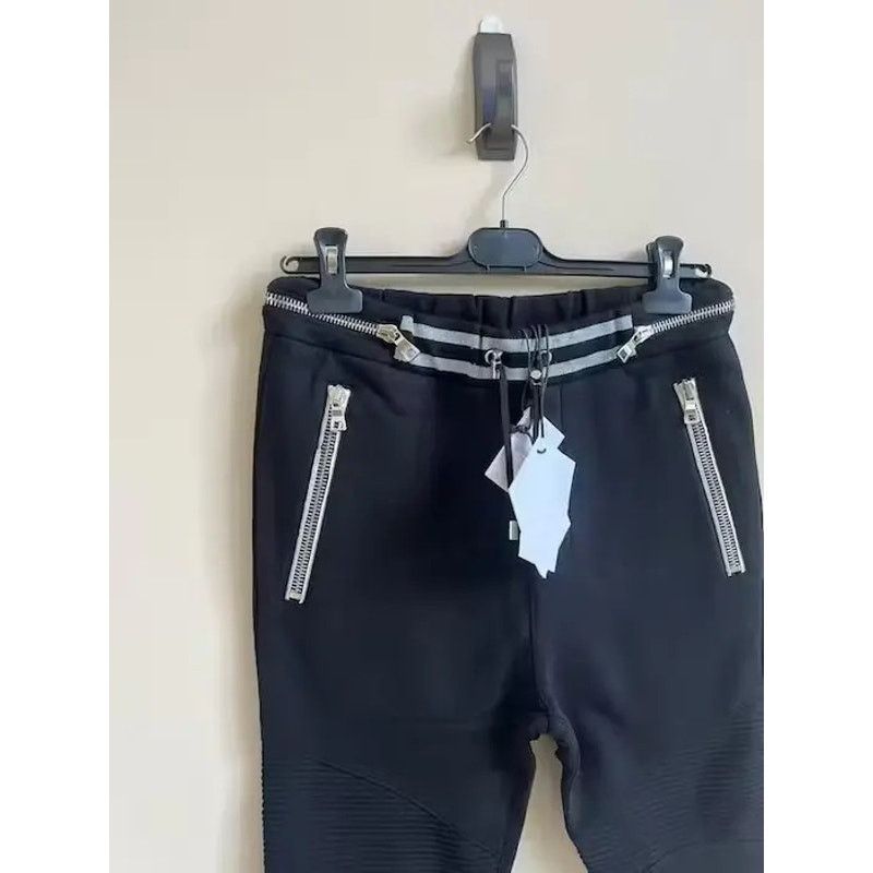 Balmain o1rshd1 Biker Sweat Pants With Silver Waist Band in Black Size US 30 / EU 46 - 5 Thumbnail