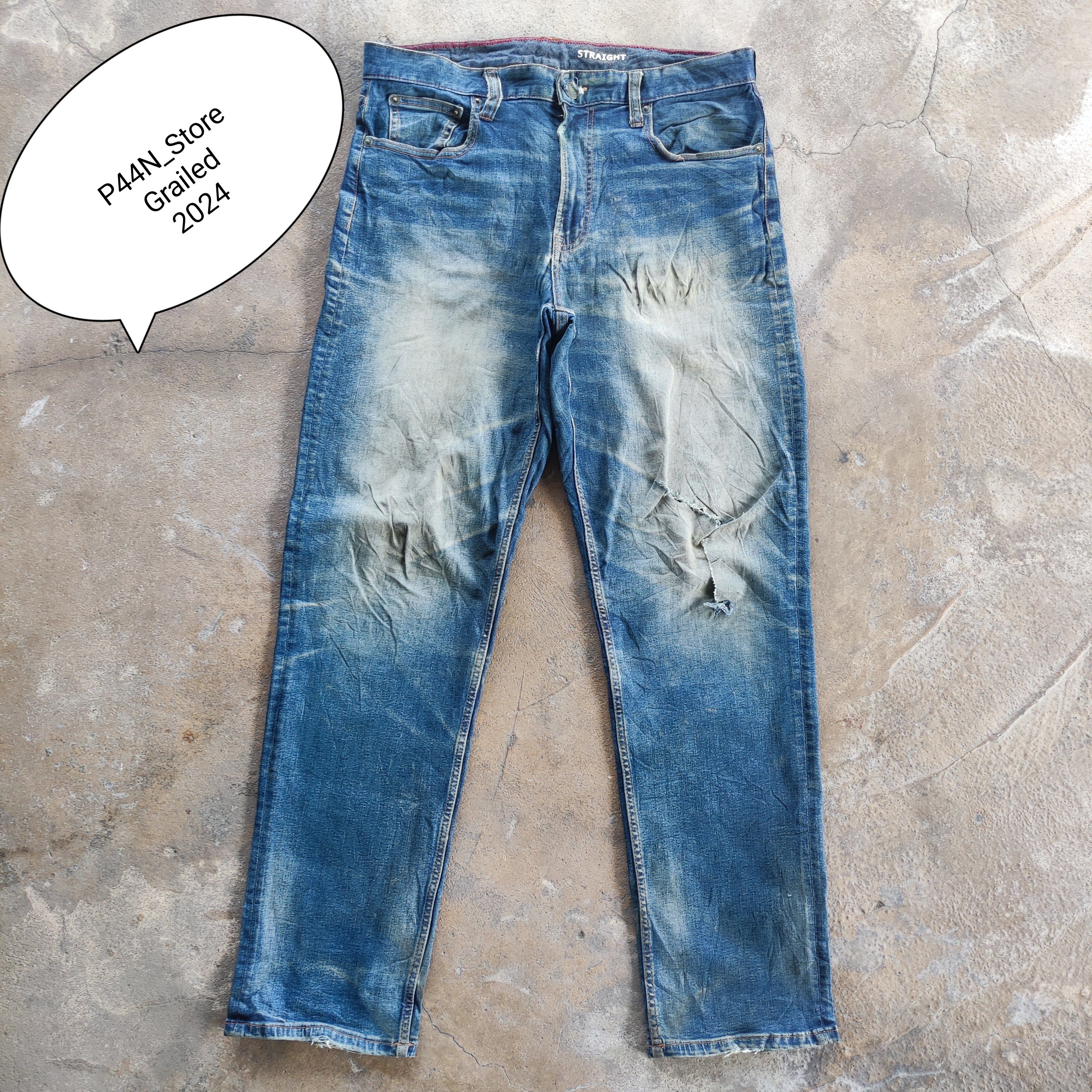 Old Navy Vintage Navy Jeans Brand Ripped Faded Pants Size US 35 - 10 Thumbnail