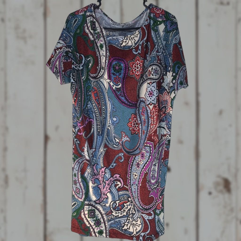 Wrangler Wrangler Women's Dress Knee Length Casual Sheath Multicolor Mood Paisley Spring Summer M Size M / US 6-8 / IT 42-44 - 1 Thumbnail