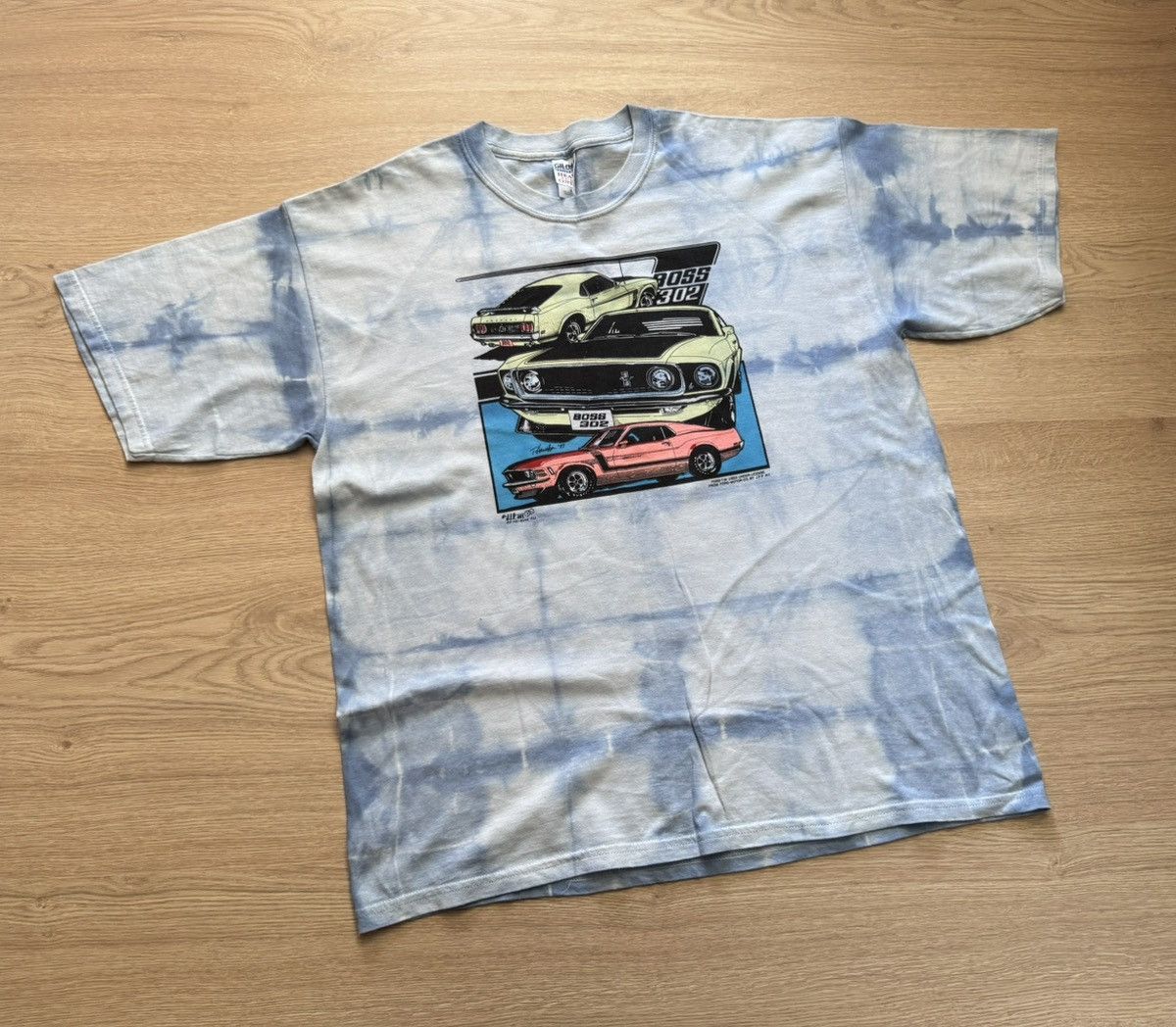Vintage Vintage 90’s Gildan Ford Boss 302 Racing y2k Over Print Tee Size US XL / EU 56 / 4 - 1 Thumbnail