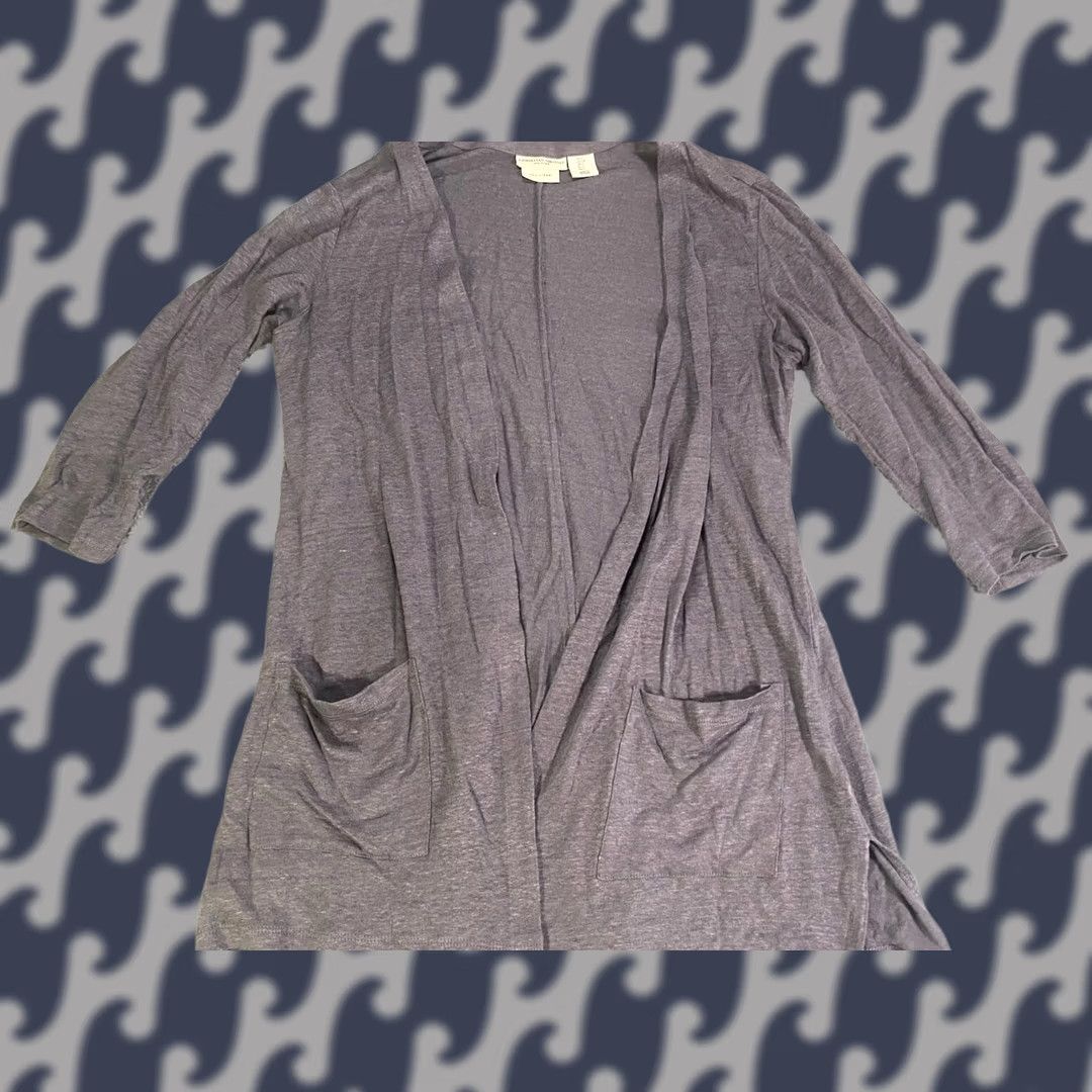 Christian Siriano Christian Soriano Cardigan Women PS Gray Linen Sweater 100% Linen NewYork Pets Petite Women Gray Cardigan Clothes Size S / US 4 / IT 40 - 1 Thumbnail