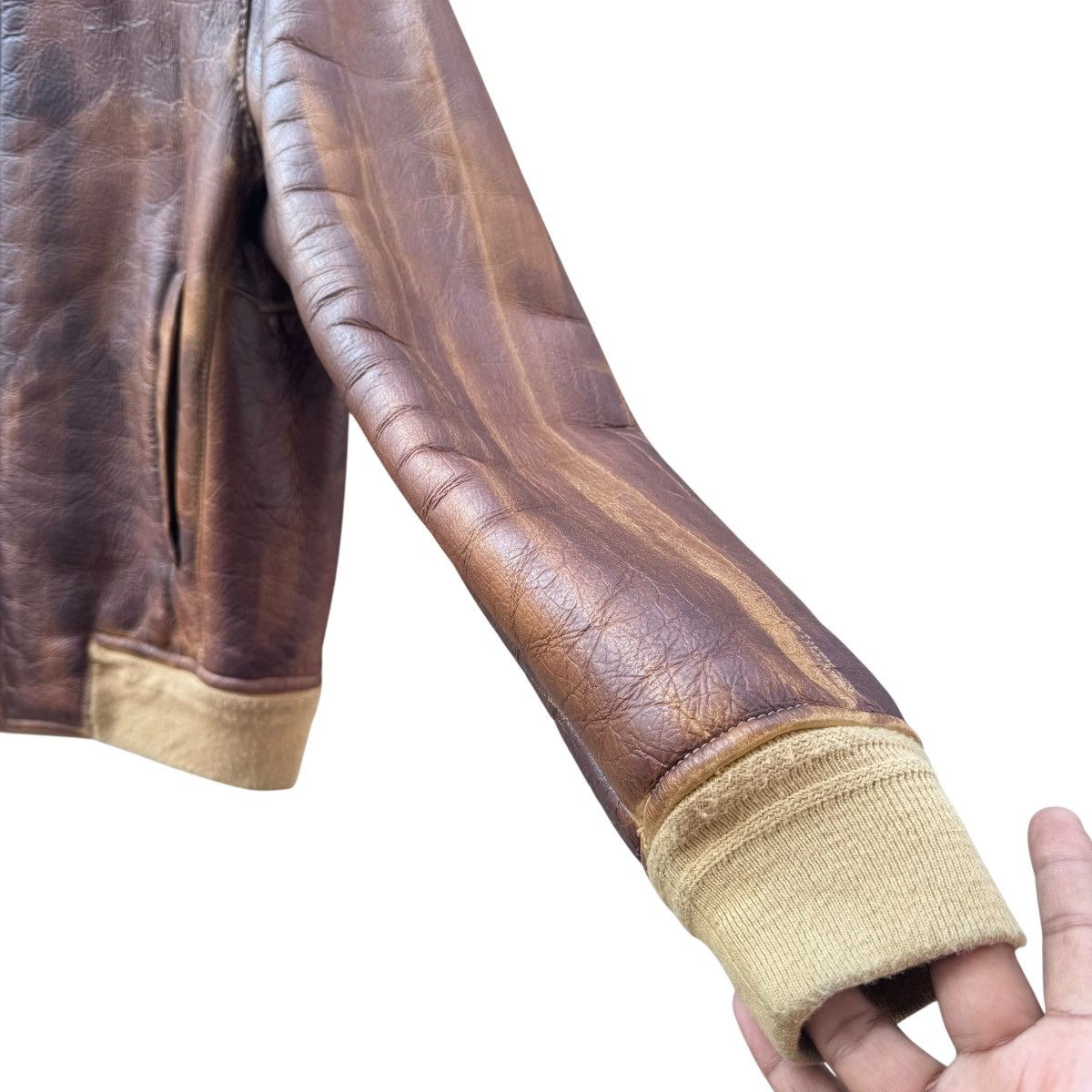 Leather Elia Quaglicia Workshop Shearling Leather Bomber Jacket Size US M / EU 48-50 / 2 - 9 Thumbnail