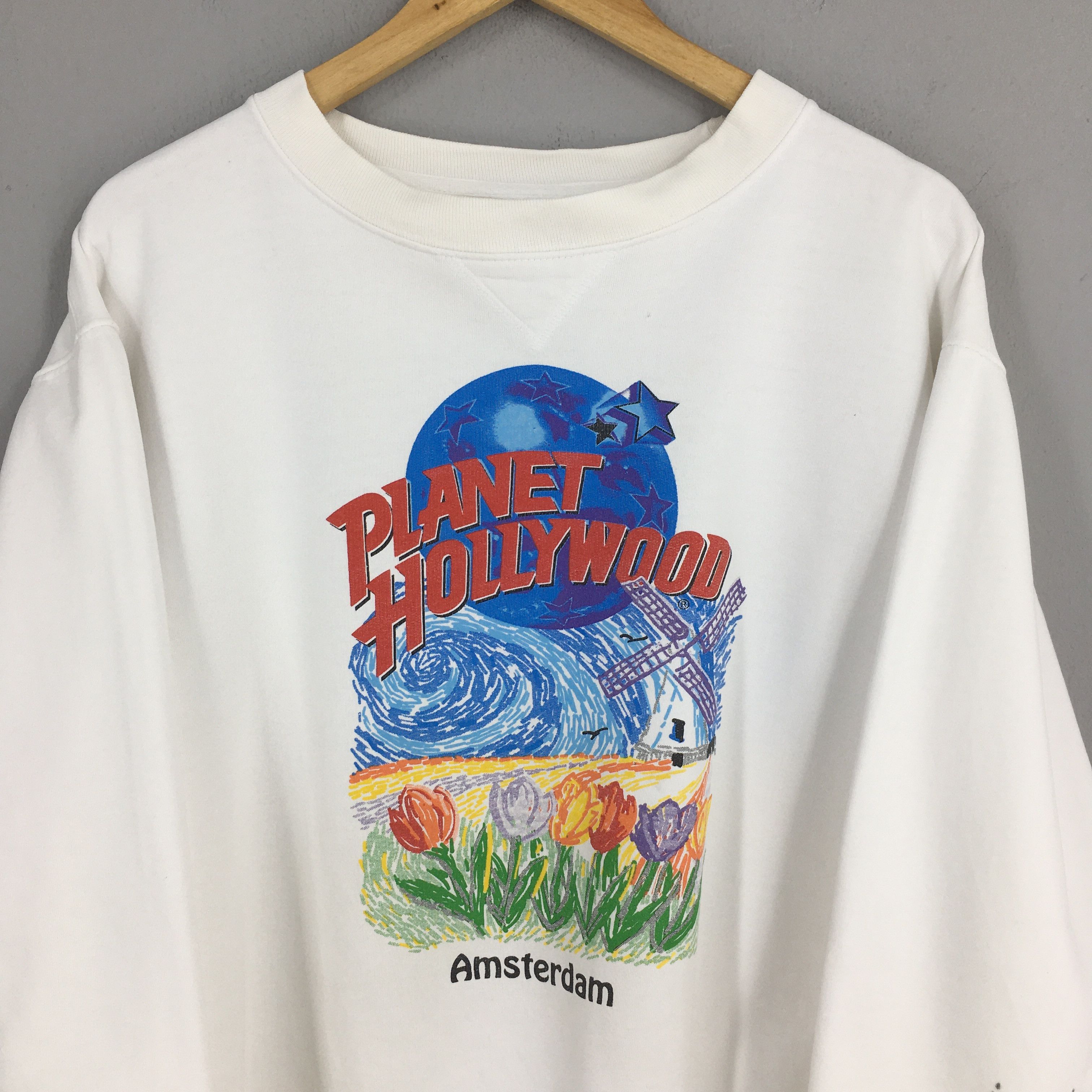 Hard Rock Cafe × Planet Hollywood × Vintage Vintage 90's Planet Hollywood Amsterdam Sweatshirt Medium Size US M / EU 48-50 / 2 - 2 Thumbnail