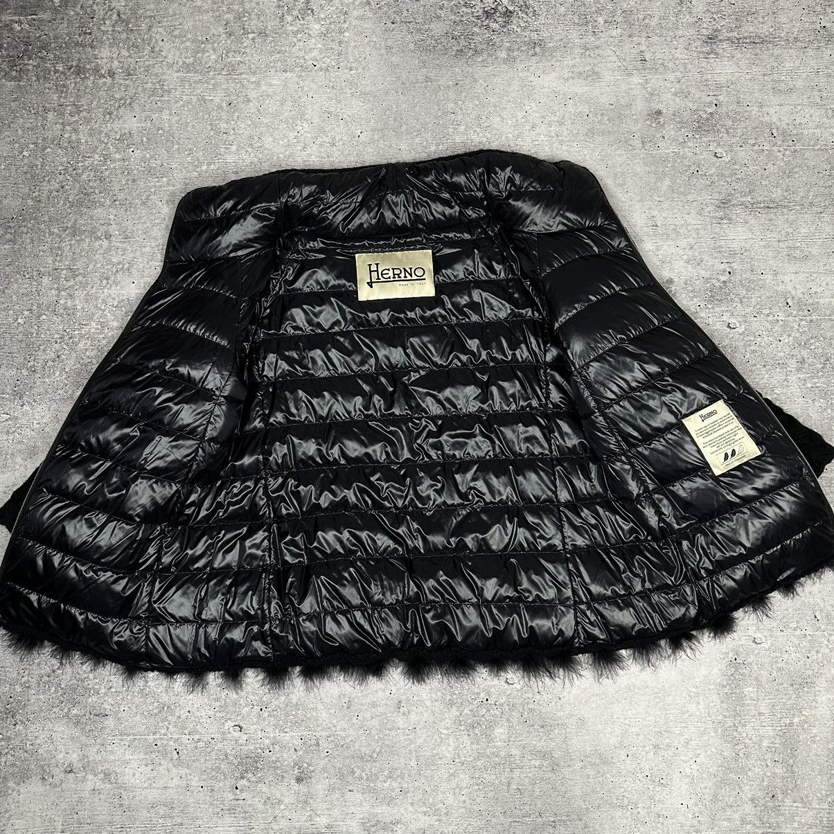 Designer × Herno HERNO Knitted Wool Down Jacket Feathers The Cuff Black Size M / US 6-8 / IT 42-44 - 17 Thumbnail
