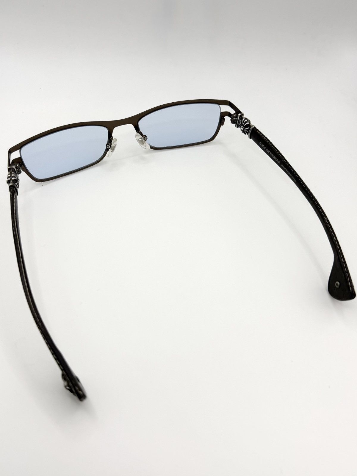 Chrome Hearts Chrome Hearts ‘M. Diver’ Cemetery Cross Leather Glass Frames Size ONE SIZE - 4 Thumbnail