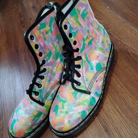 Dr. Martens Vintage Dr. Martens MIE 1460 Pascal Glitter Rainbow Boots Size US 8 / IT 38 - 3 Thumbnail