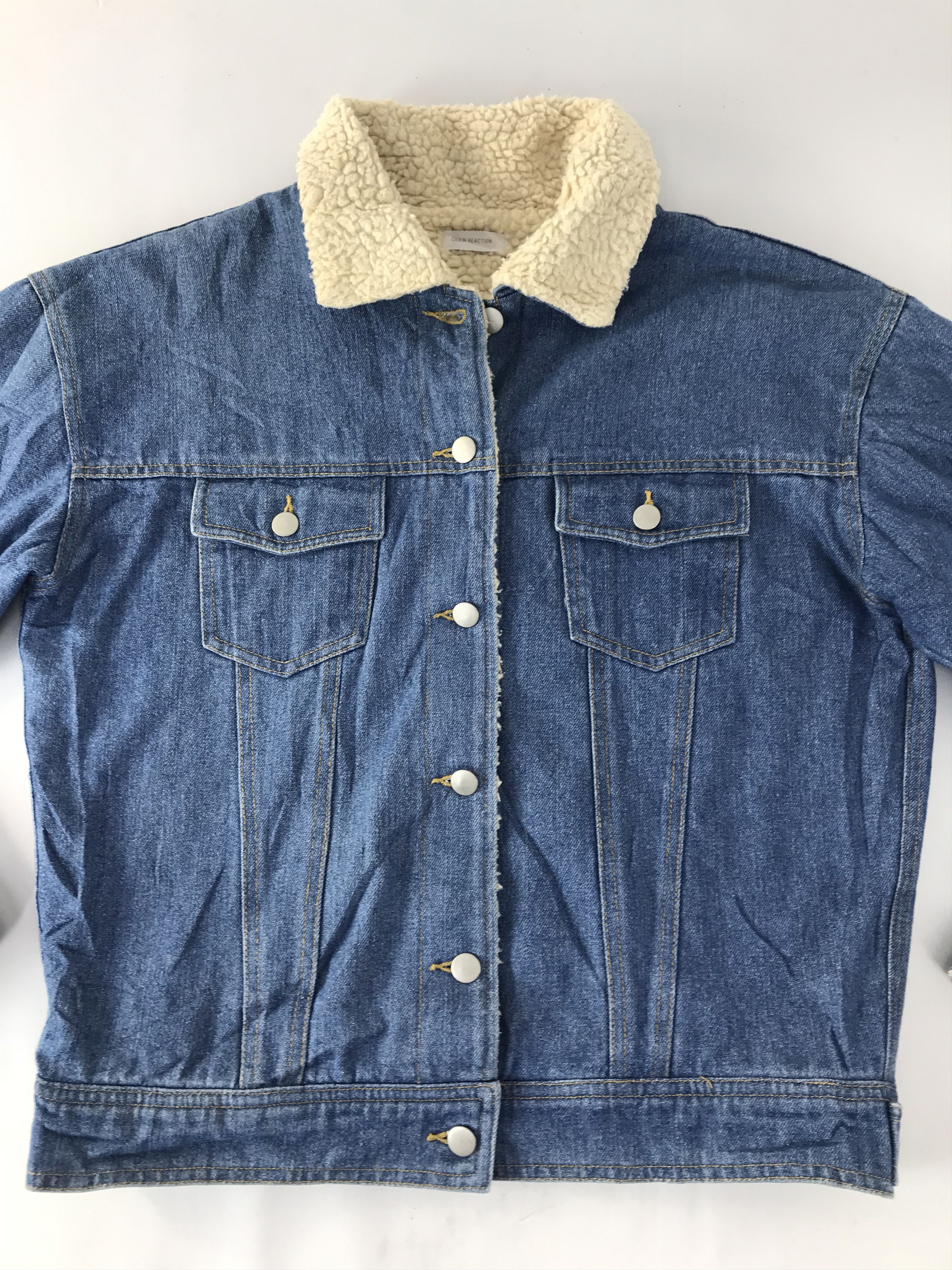 Japanese Brand Chain Reaction Sherpa Shearling Denim Padded Full Button Size US M / EU 48-50 / 2 - 3 Thumbnail