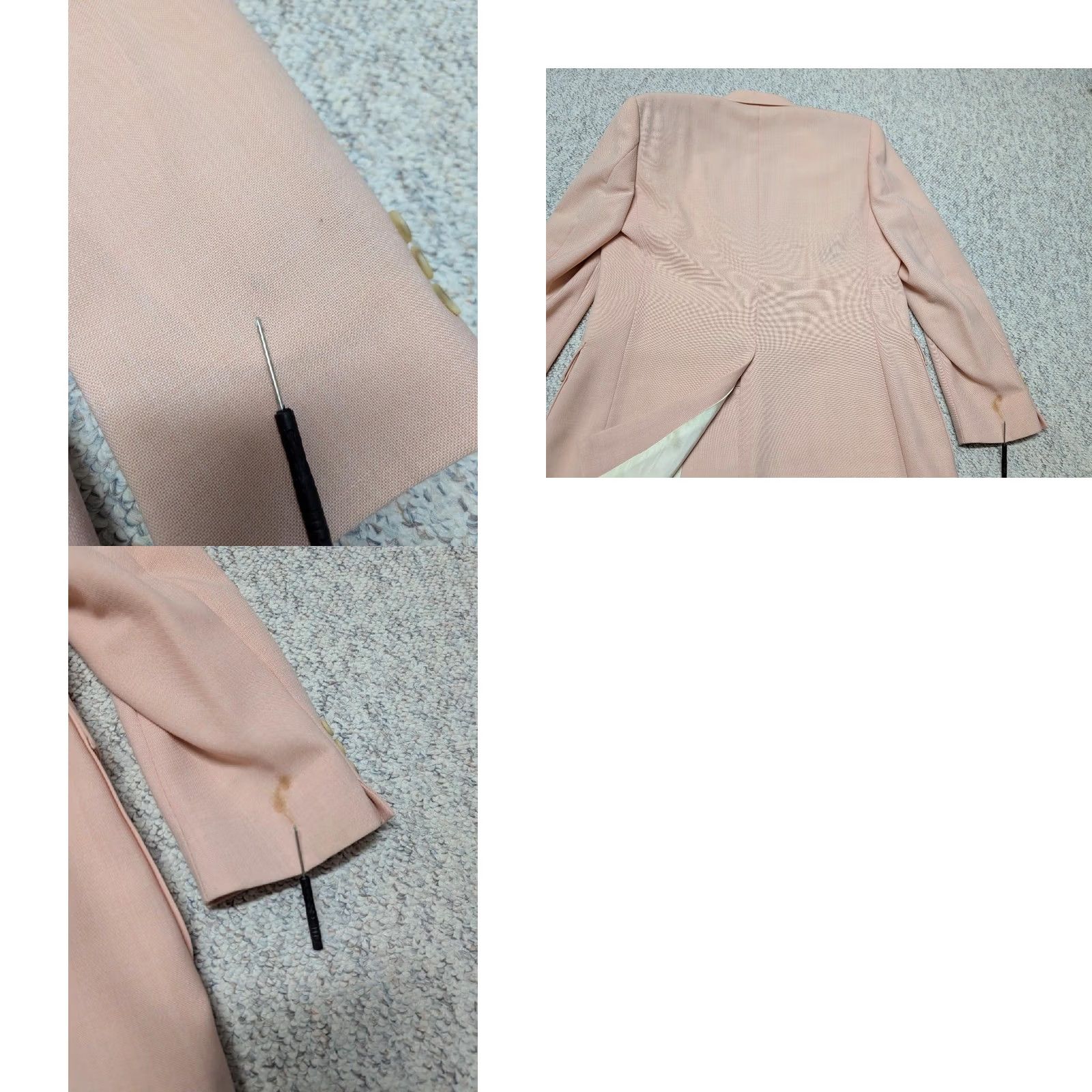Vintage 1980s vintage USA made 40L blazer MIAMI VICE sportscoat PINK hopsack wool jacket Oakton Blazer Size 40R - 9 Thumbnail