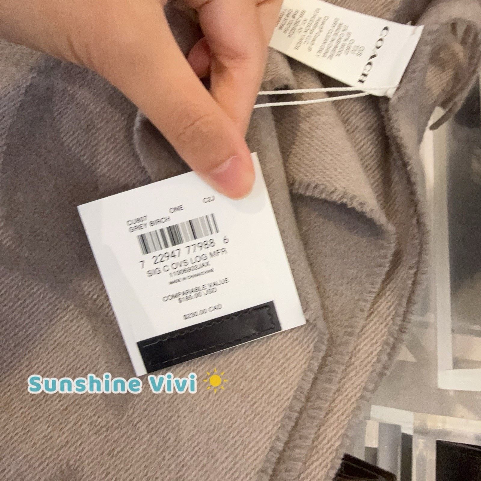 Coach NWT Coach Signature Oversized Scarf Muffler CU807 Grey Birch Size ONE SIZE - 4 Thumbnail
